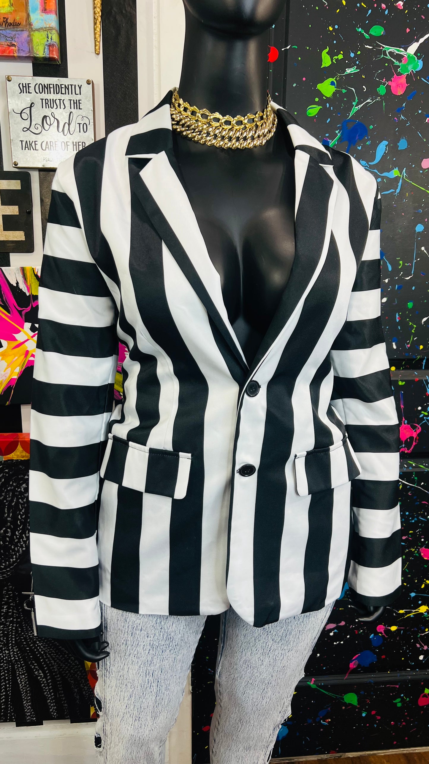 Striped BettleJuice Blazer (14)