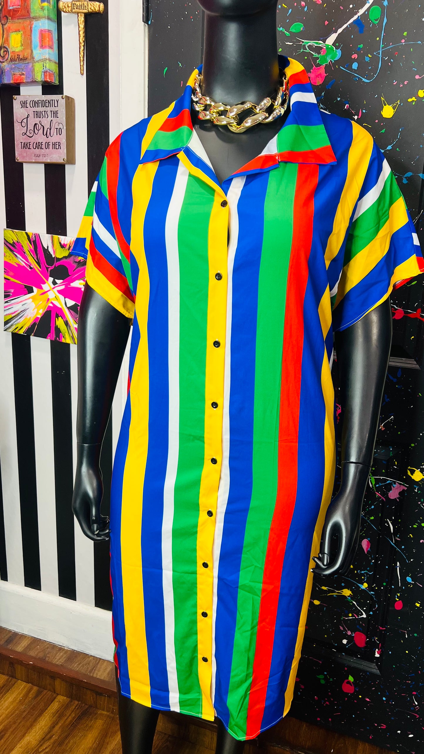 Color Block Shirt Dress (24)