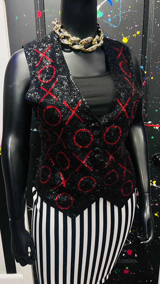 Vintage Sequin X & O Vest (12/14)