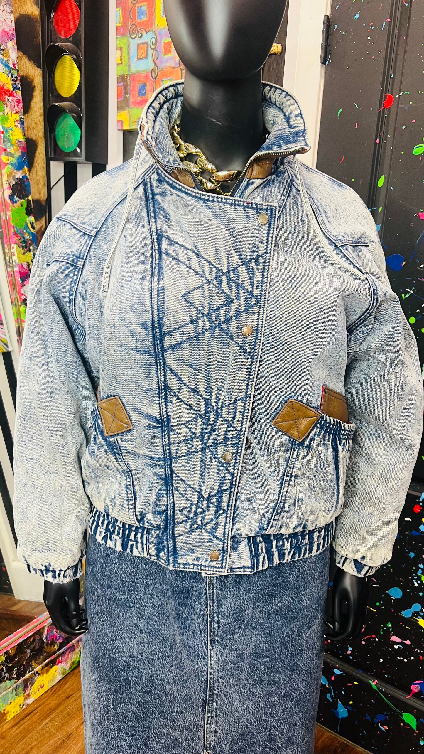 Vintage 80s/90s Acid Wash Denim Jacket (20)