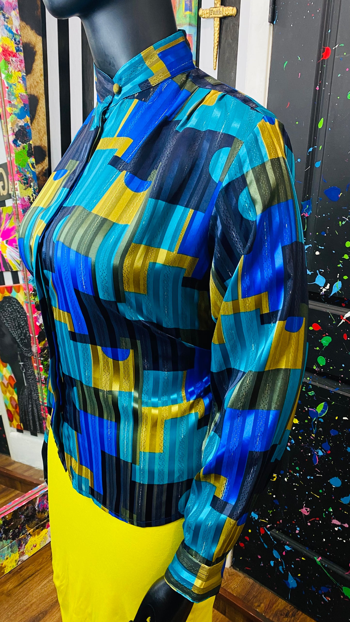 Vintage Long Sleeve Sheer Blouse (14)