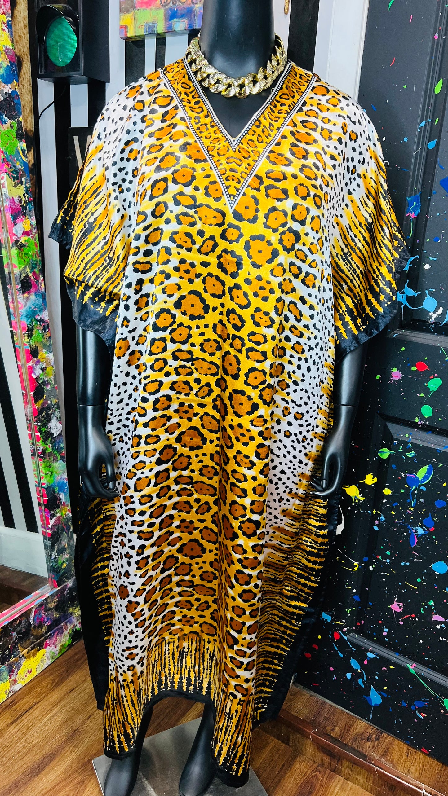 Vintage Animal Print Kaftan (OS)