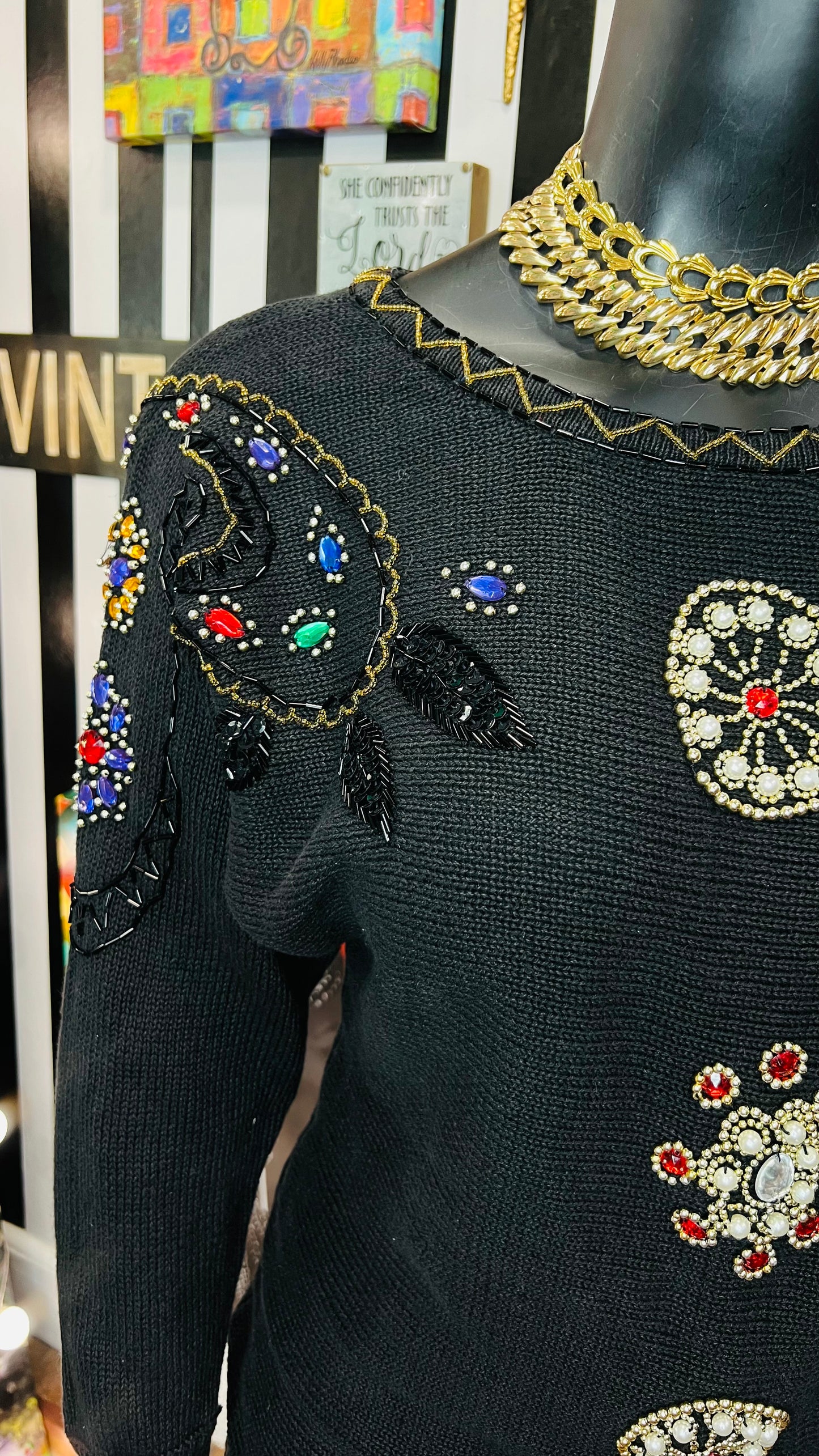 Vintage Sequin Knit  Sweater (16)