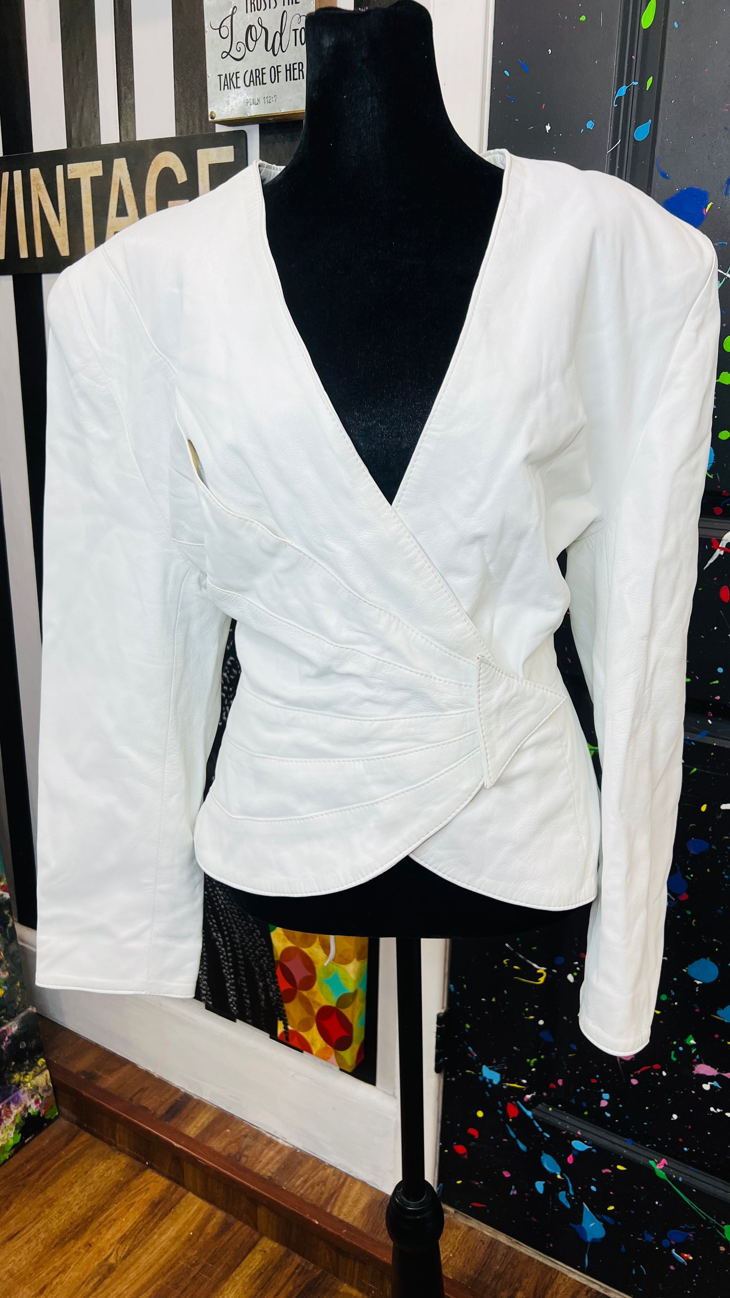 Vintage Genuine Leather White Jacket (12)