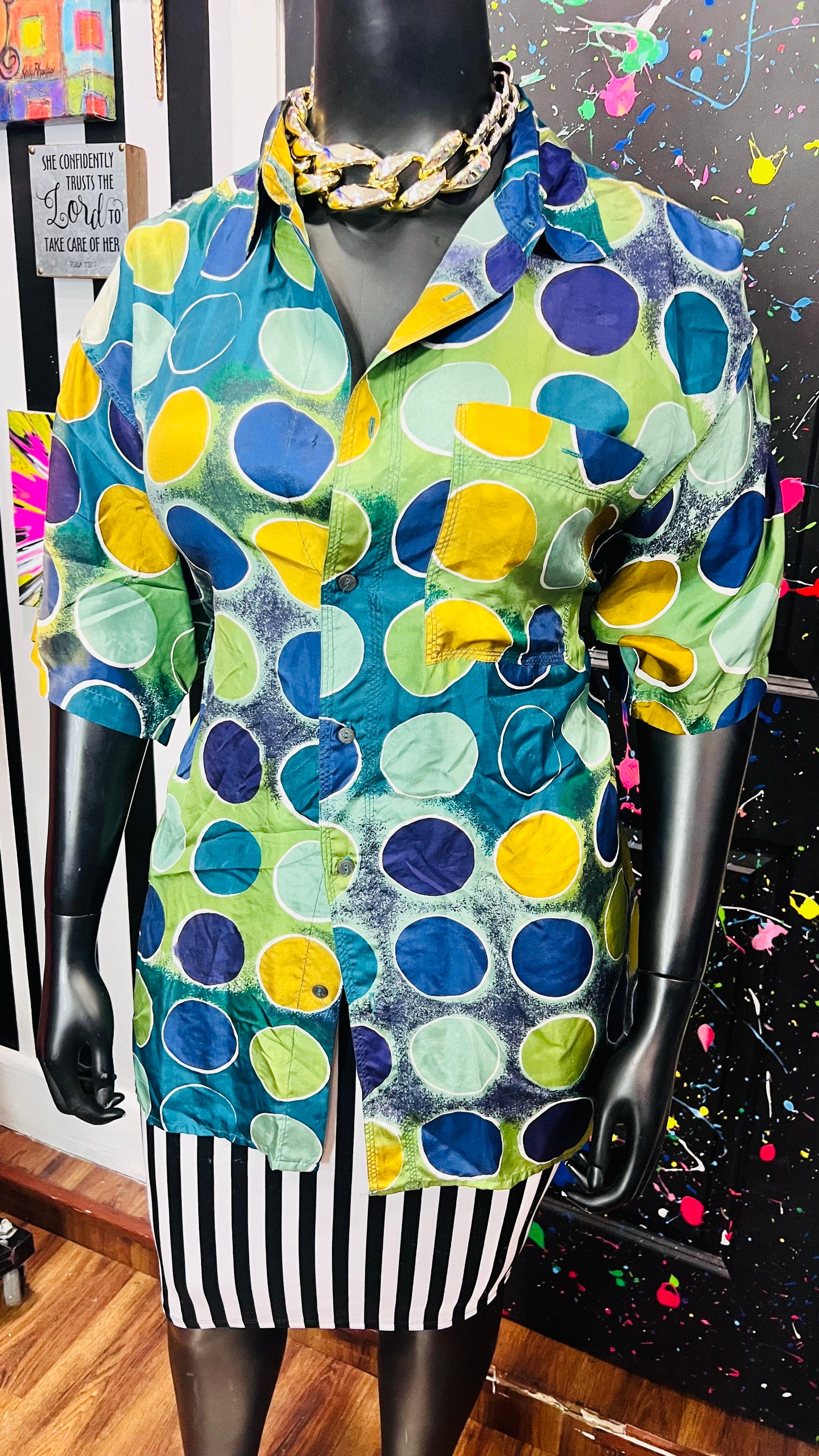 Vintage 100% Silk Circle Blouse (18)