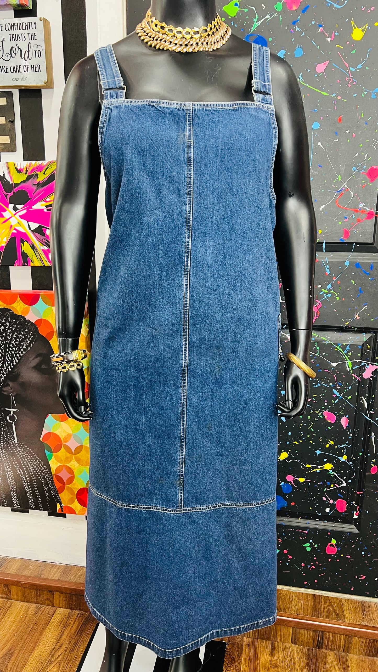 Vintage Y2K Cargo Denim Dress (20)