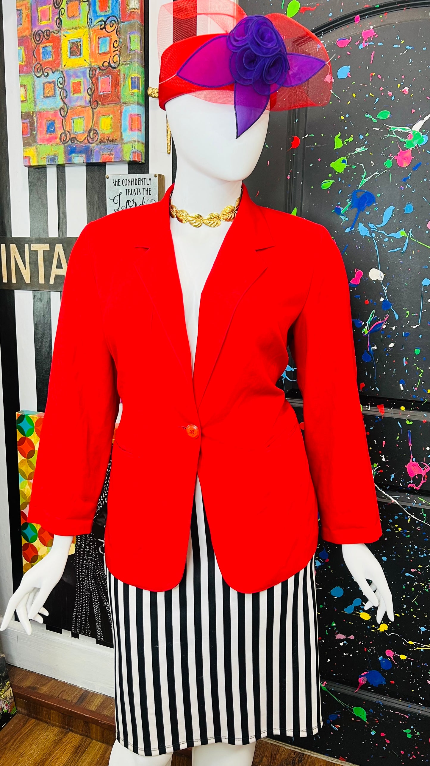 Vintage Red Blazer (18W)