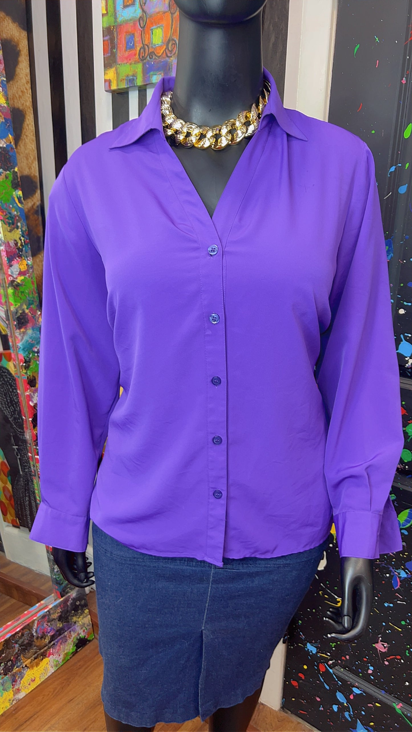 Vintage Purple Blouse (16/18)