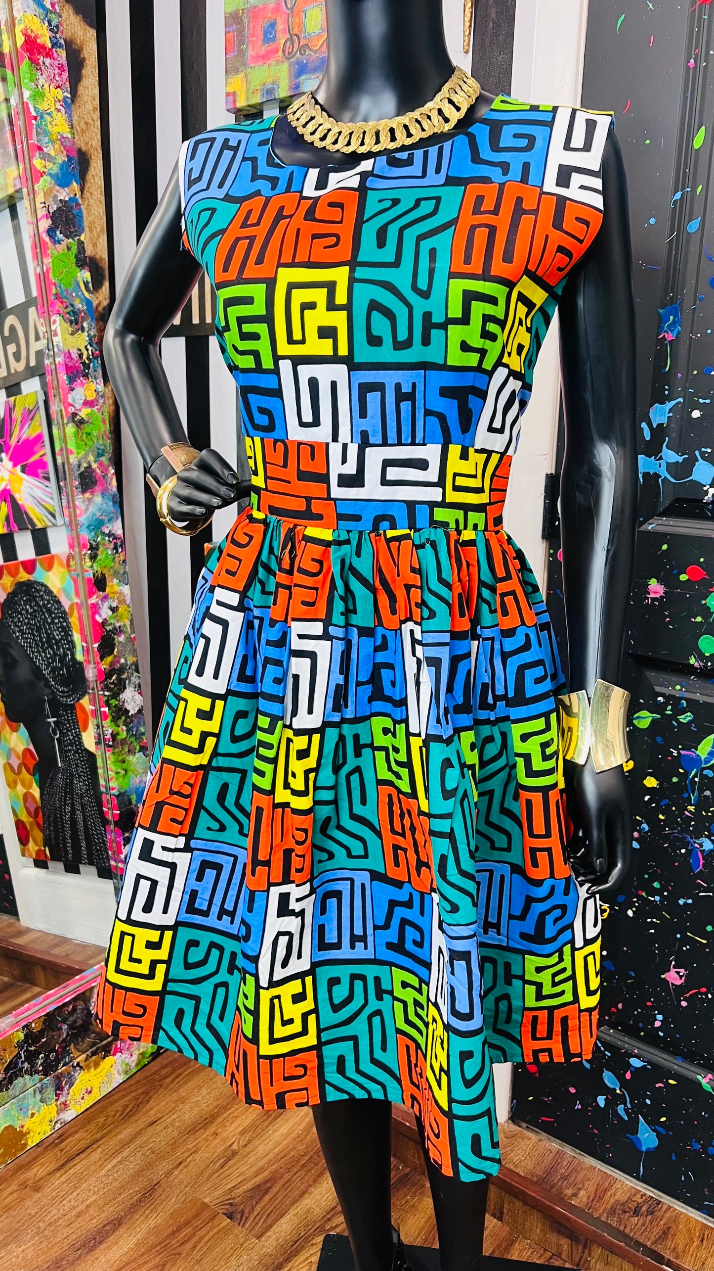 African Cotton Dress Handmade (12)