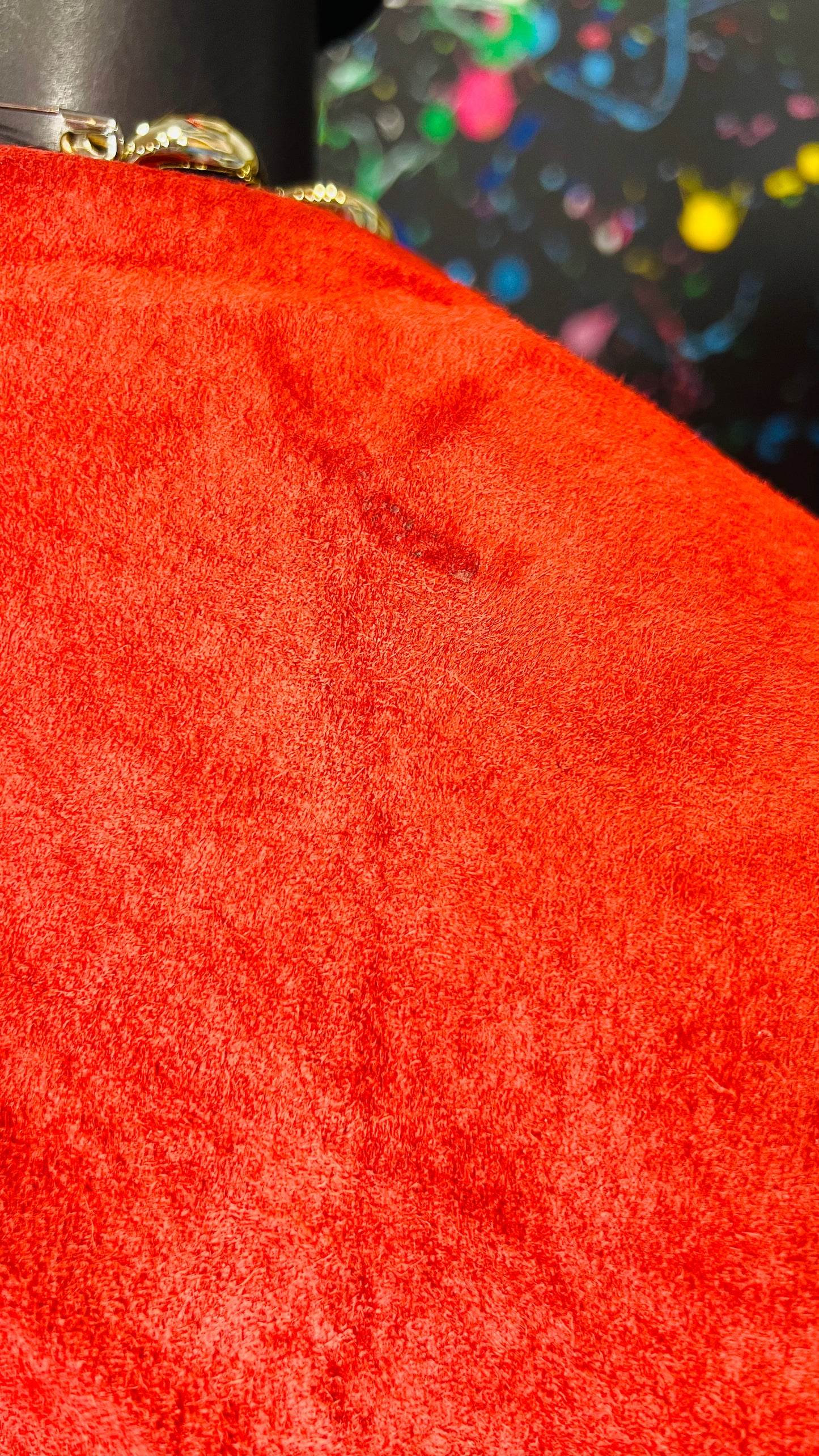 Vintage Red Suede Leather Fringe Coat (18)