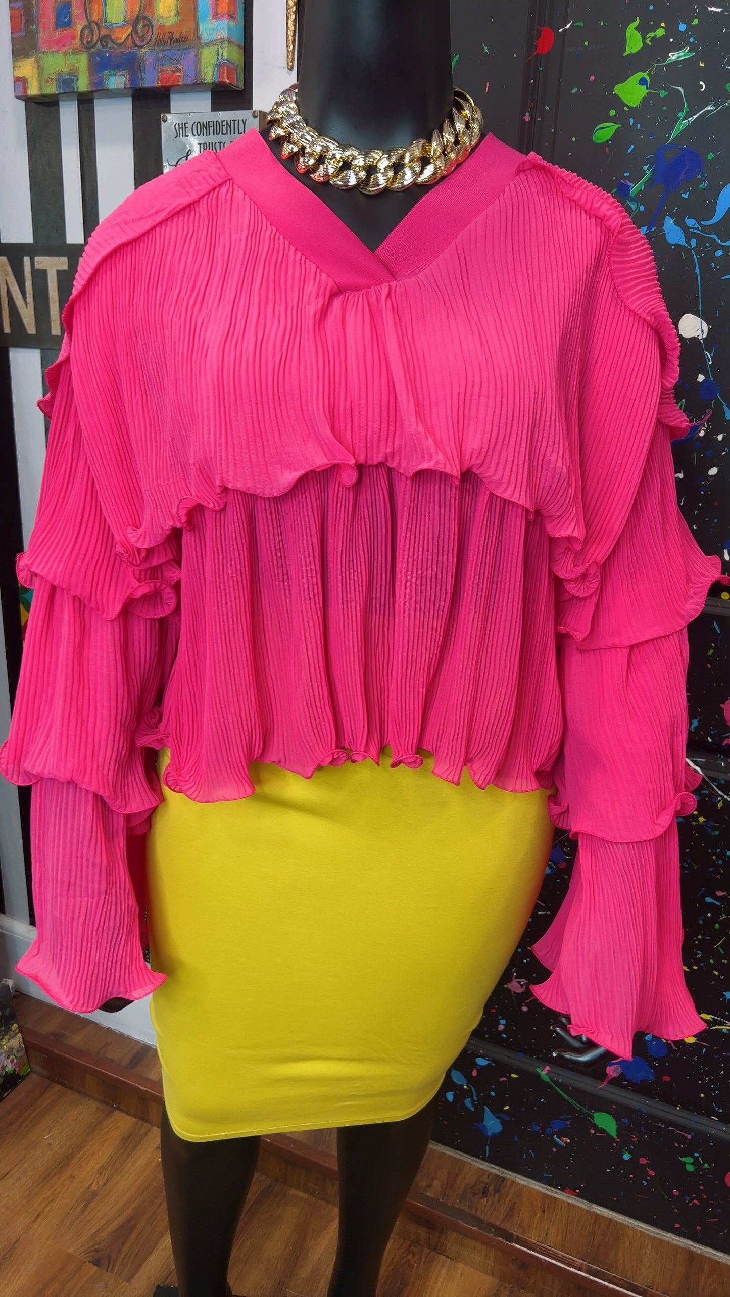 Layered Pink Cropped Blouse (18)