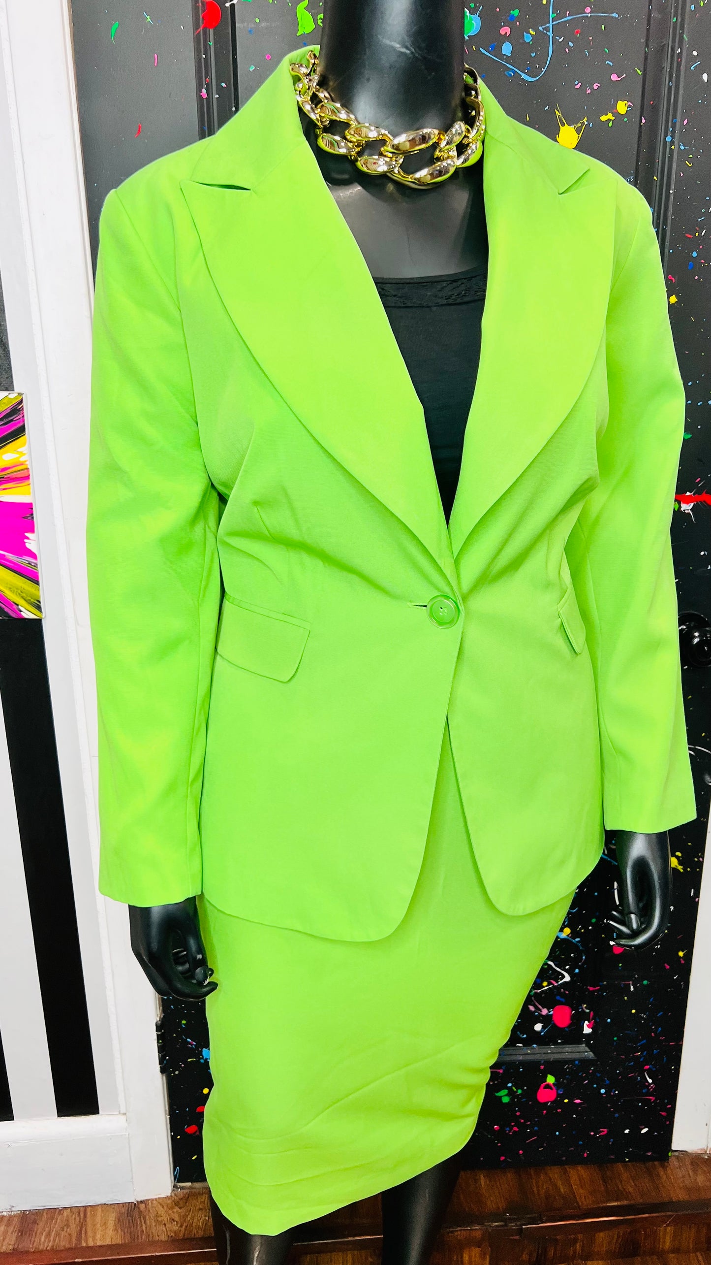 Vintage Green Skirt Suit (20W)