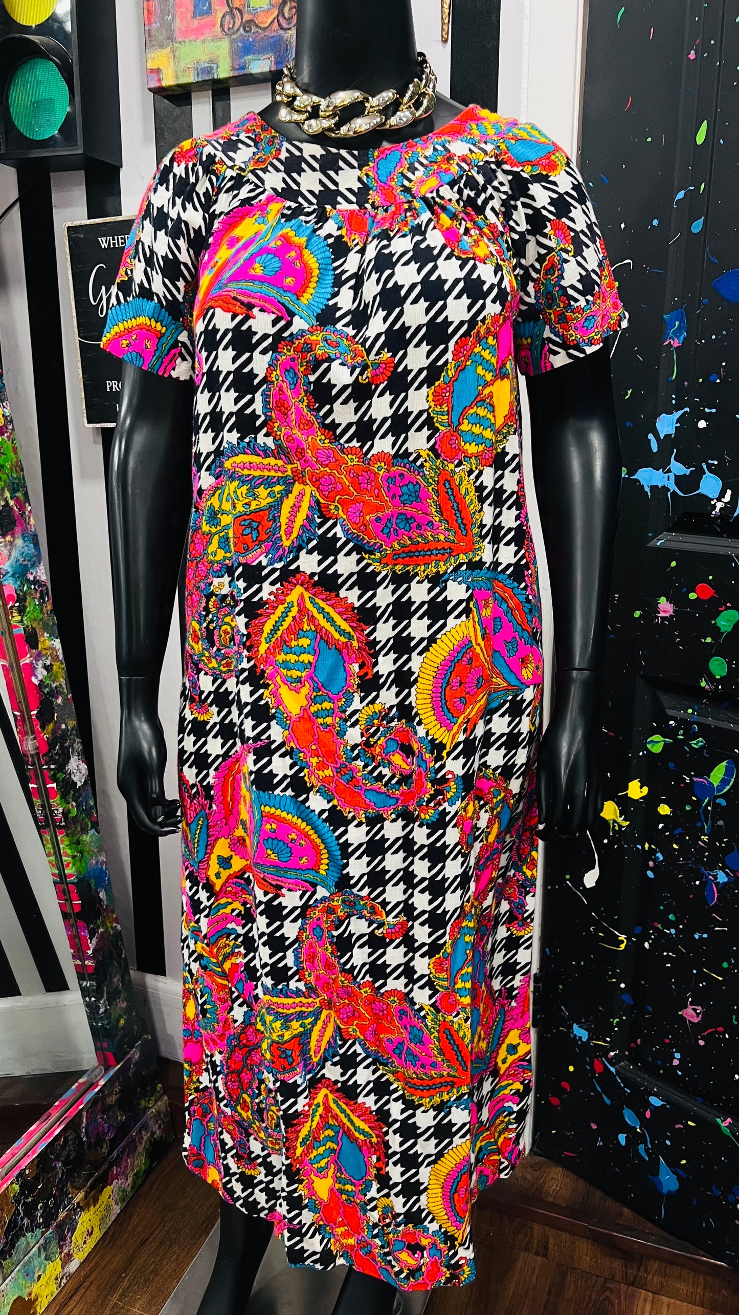 Vintage Paisley & Mix Print Dress (12)