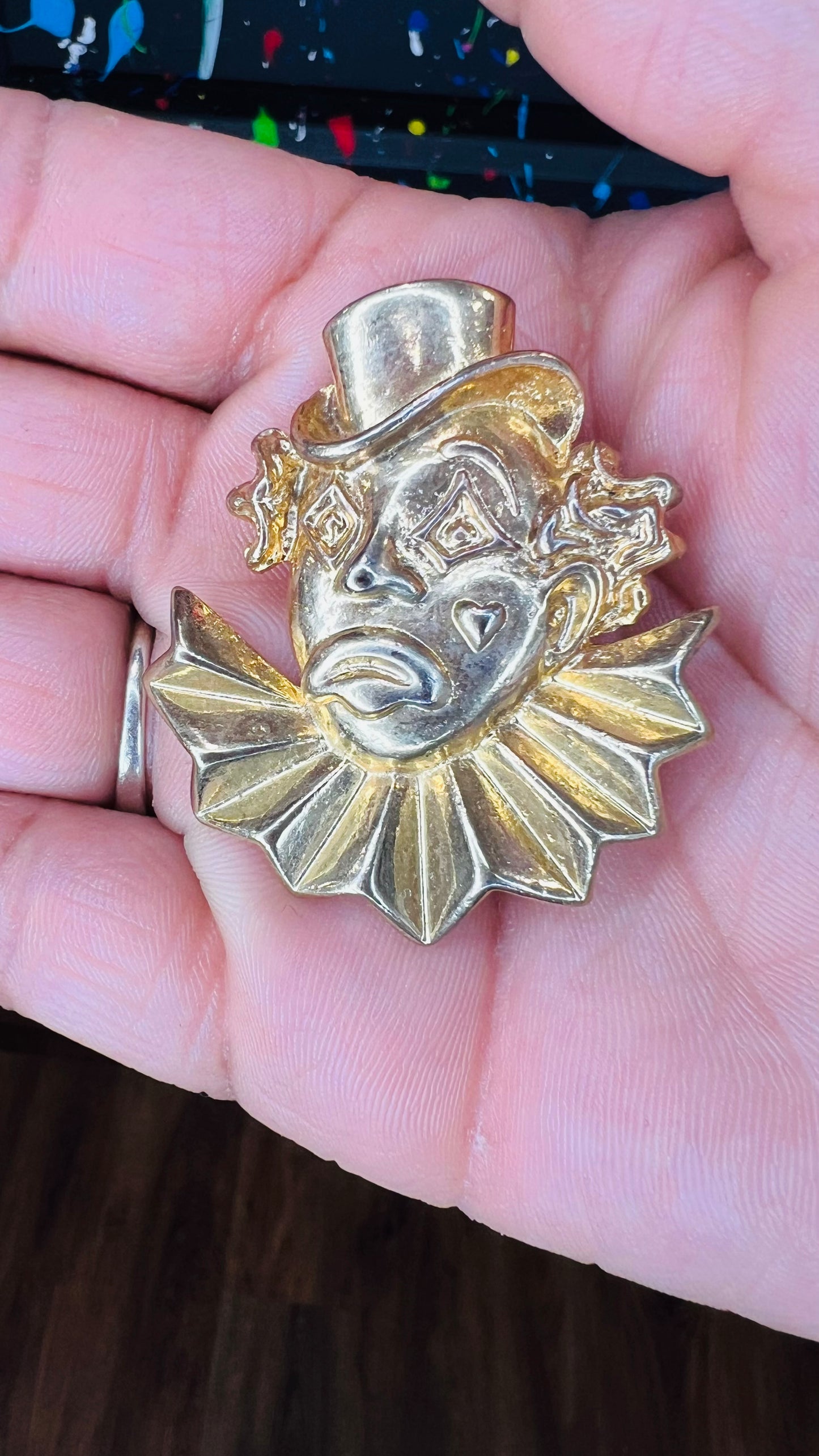 Vintage Clown Brooch Pin