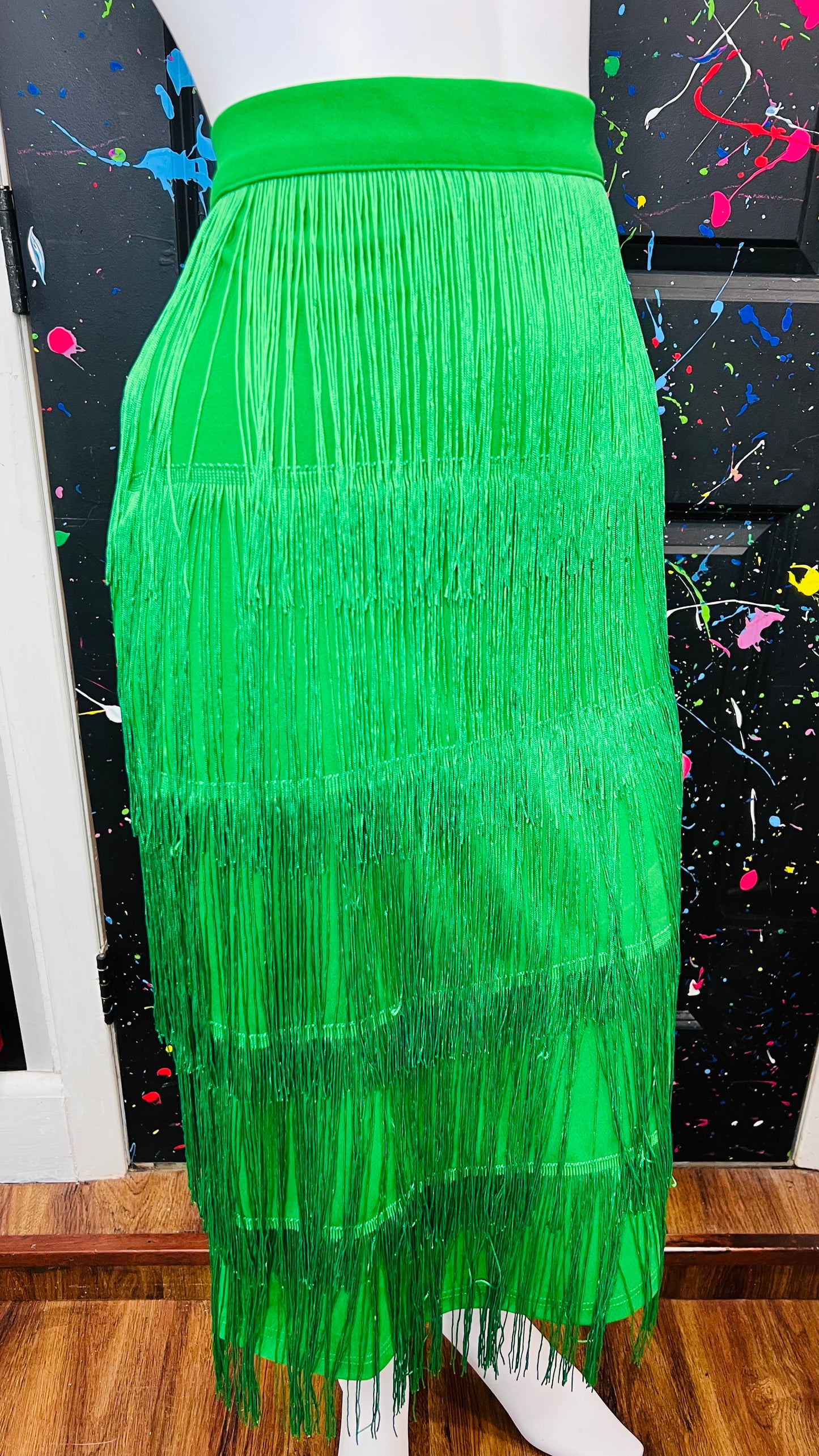 Green Fringe Skirt (14)