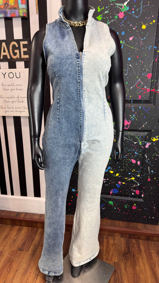 Vintage Inspired Bell Bottom Jumpsuit -Good Stretch (16/18) *KC