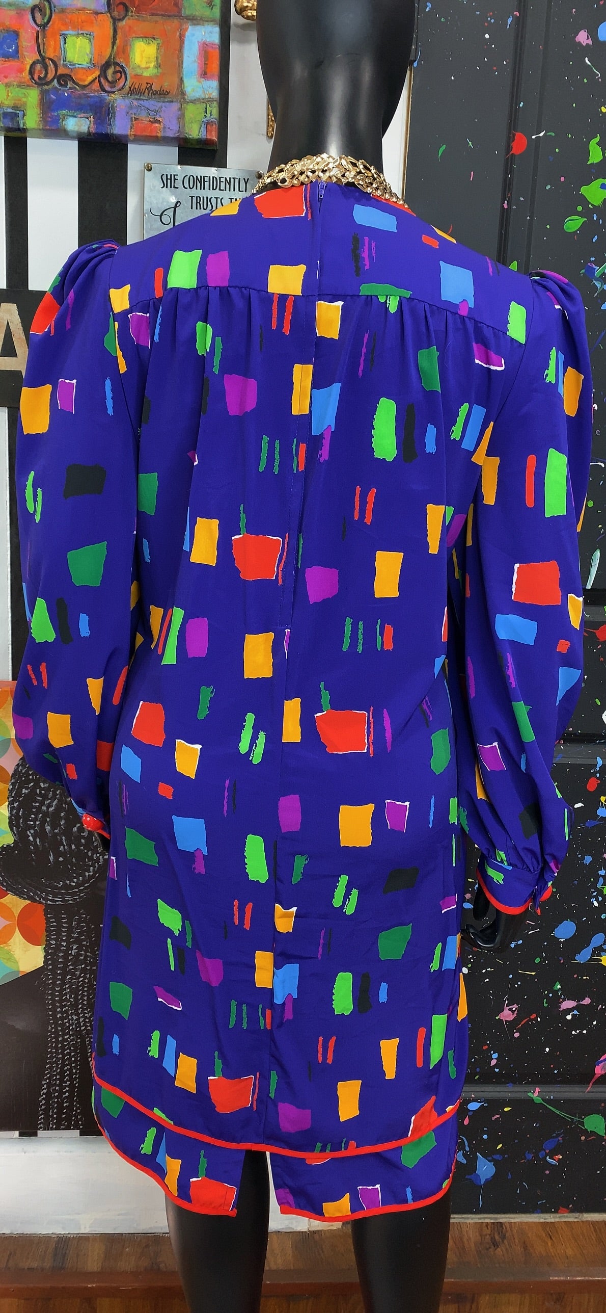 Vintage Purple 80’s ‘FUN’ Dress (20/22)