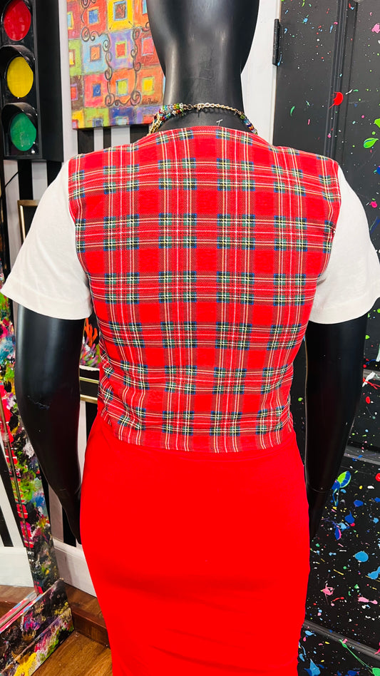 Vintage Cotton Plaid Blouse (12)