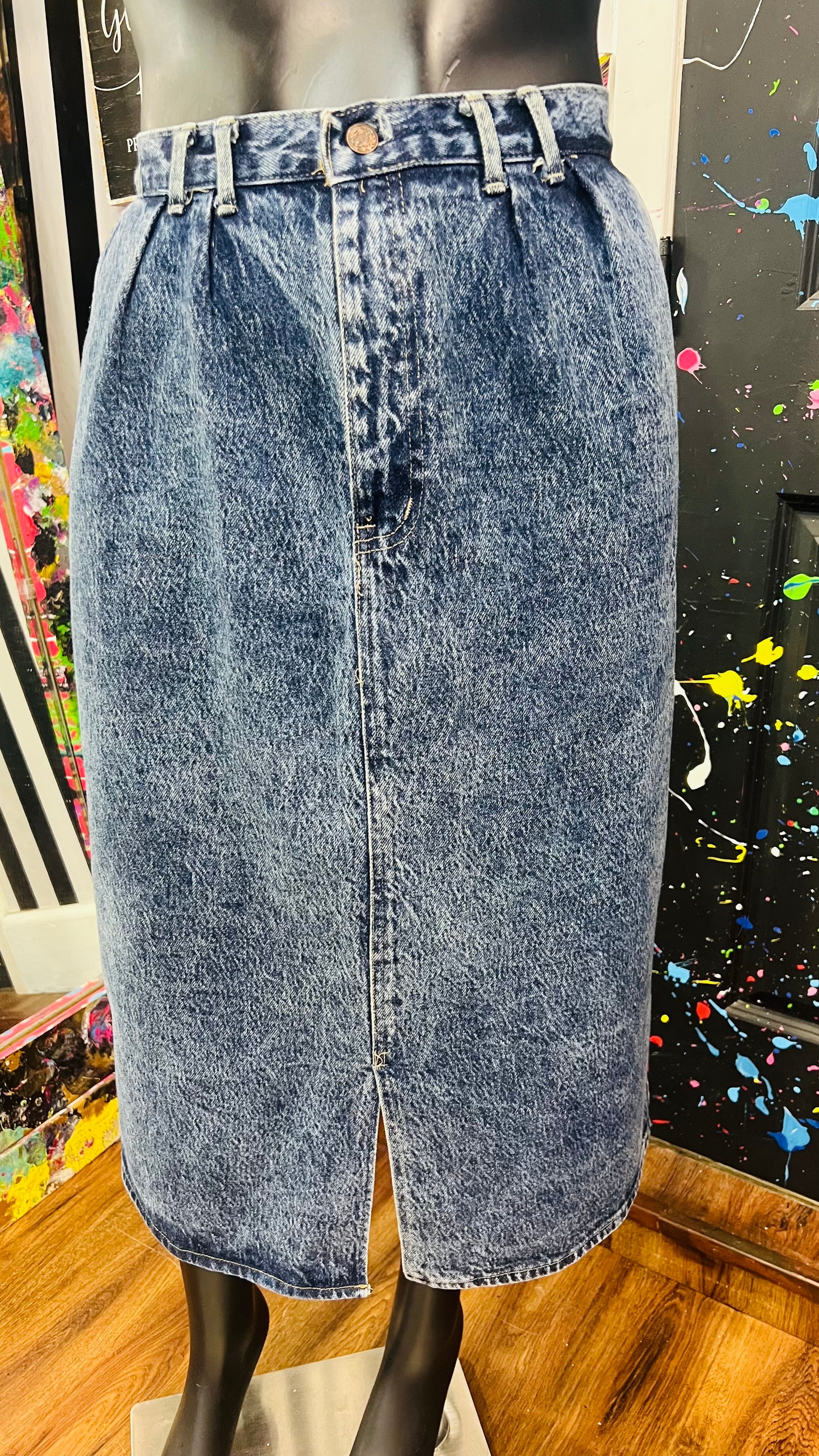 Vintage Denim Stone Wash Skirt (22)