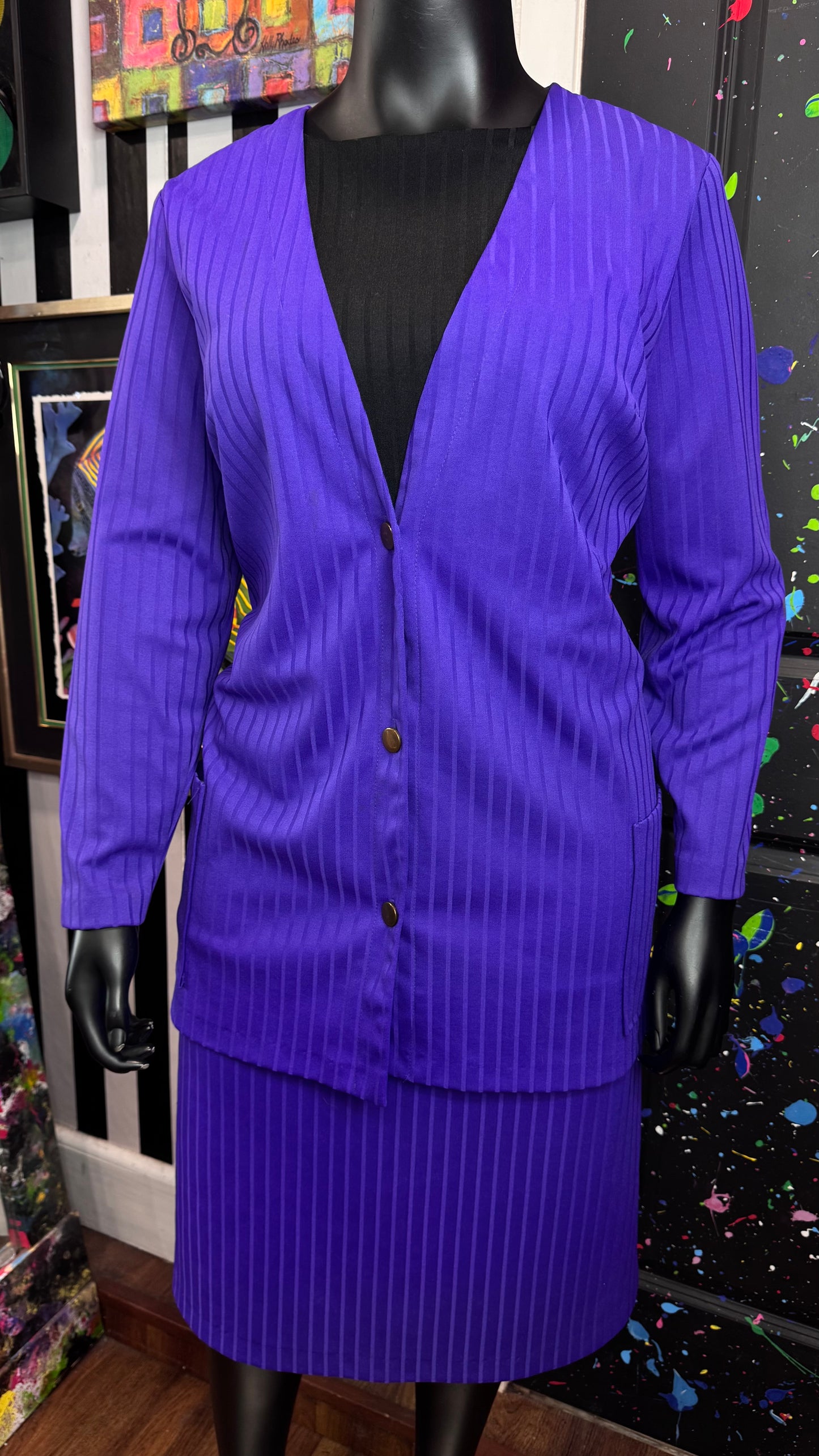 Vintage Purple & Black Dress (20)