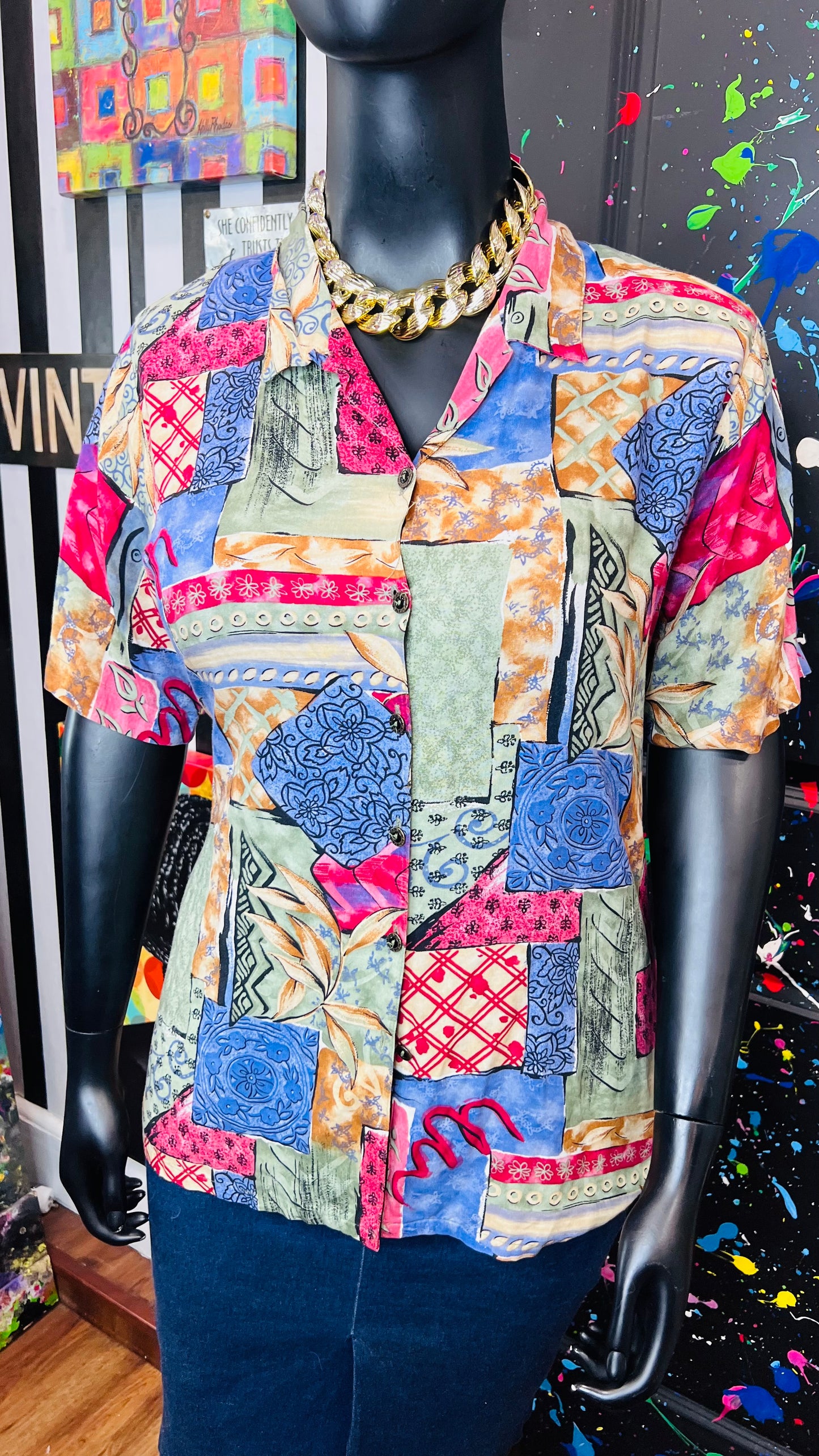 Vintage Rayon 90’s Blouse (18)