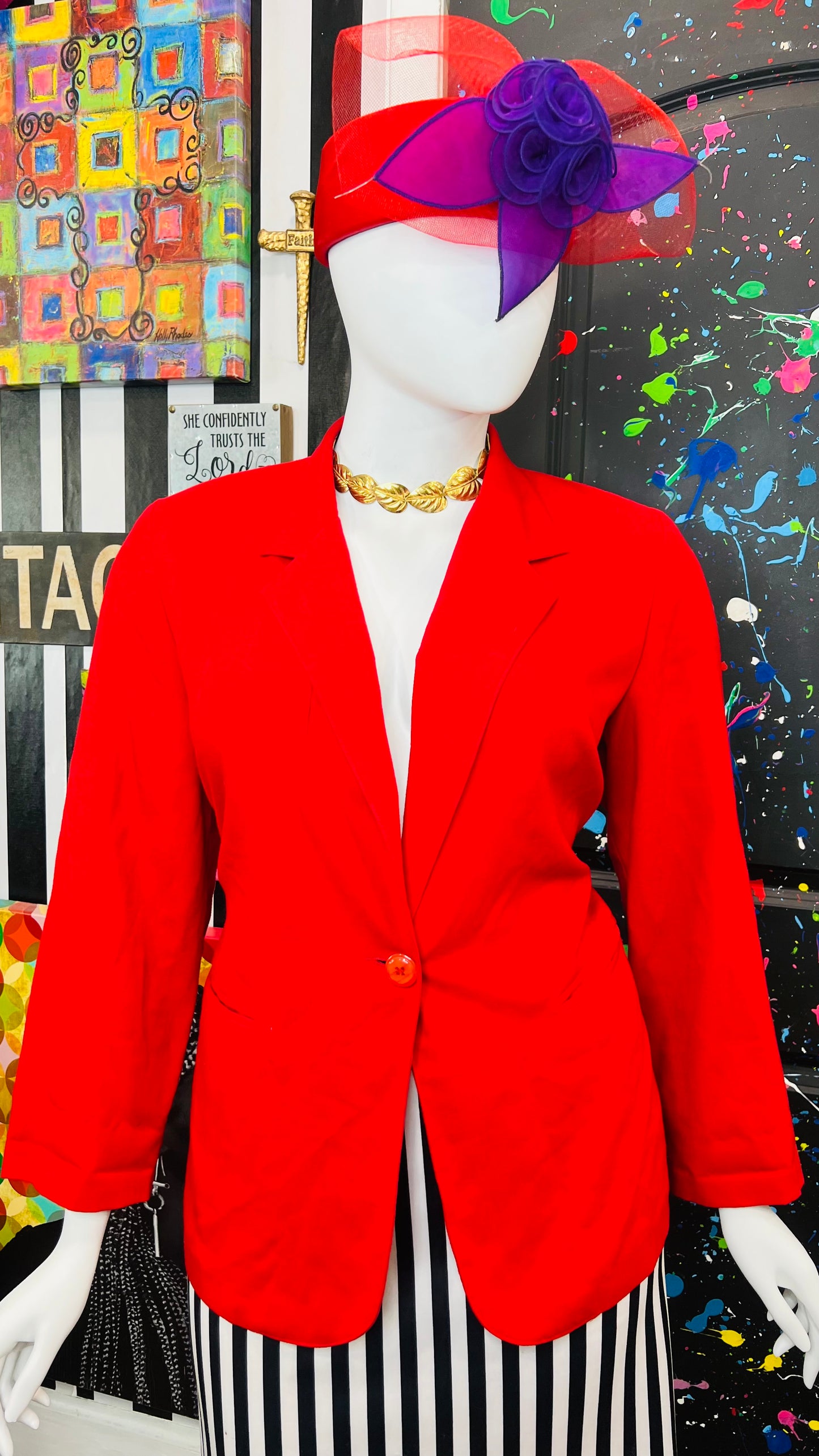 Vintage Red Blazer (18W)