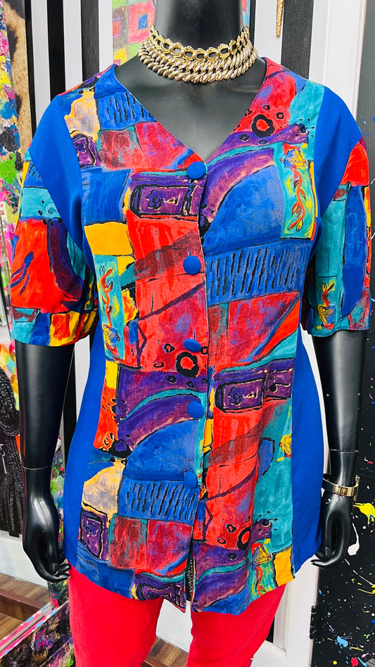 Vintage Rayon Abstract Blouse (18/20)