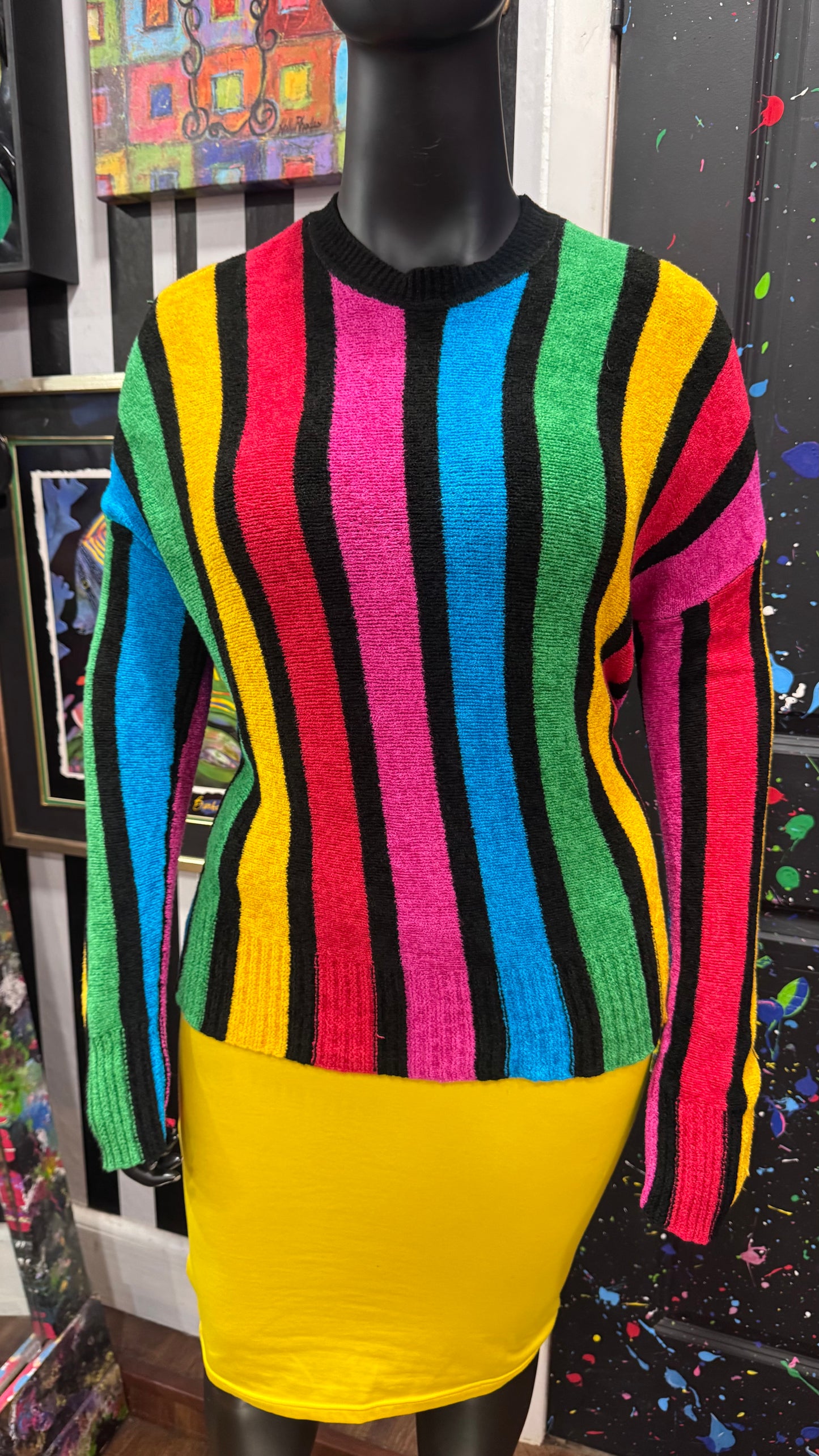 Vintage Rainbow Striped Sweater (12)