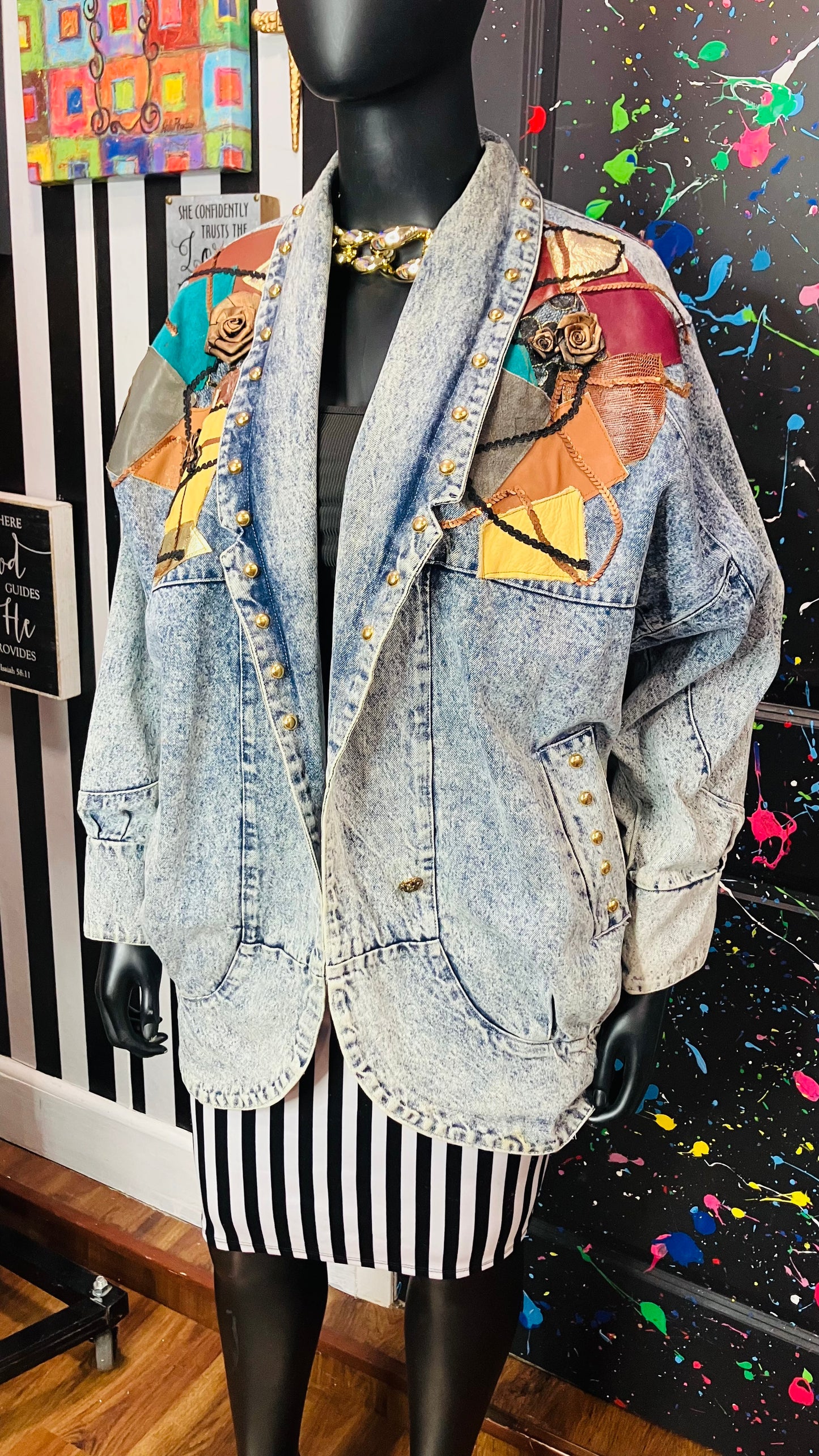 Vintage Studded Denim Coat (20)