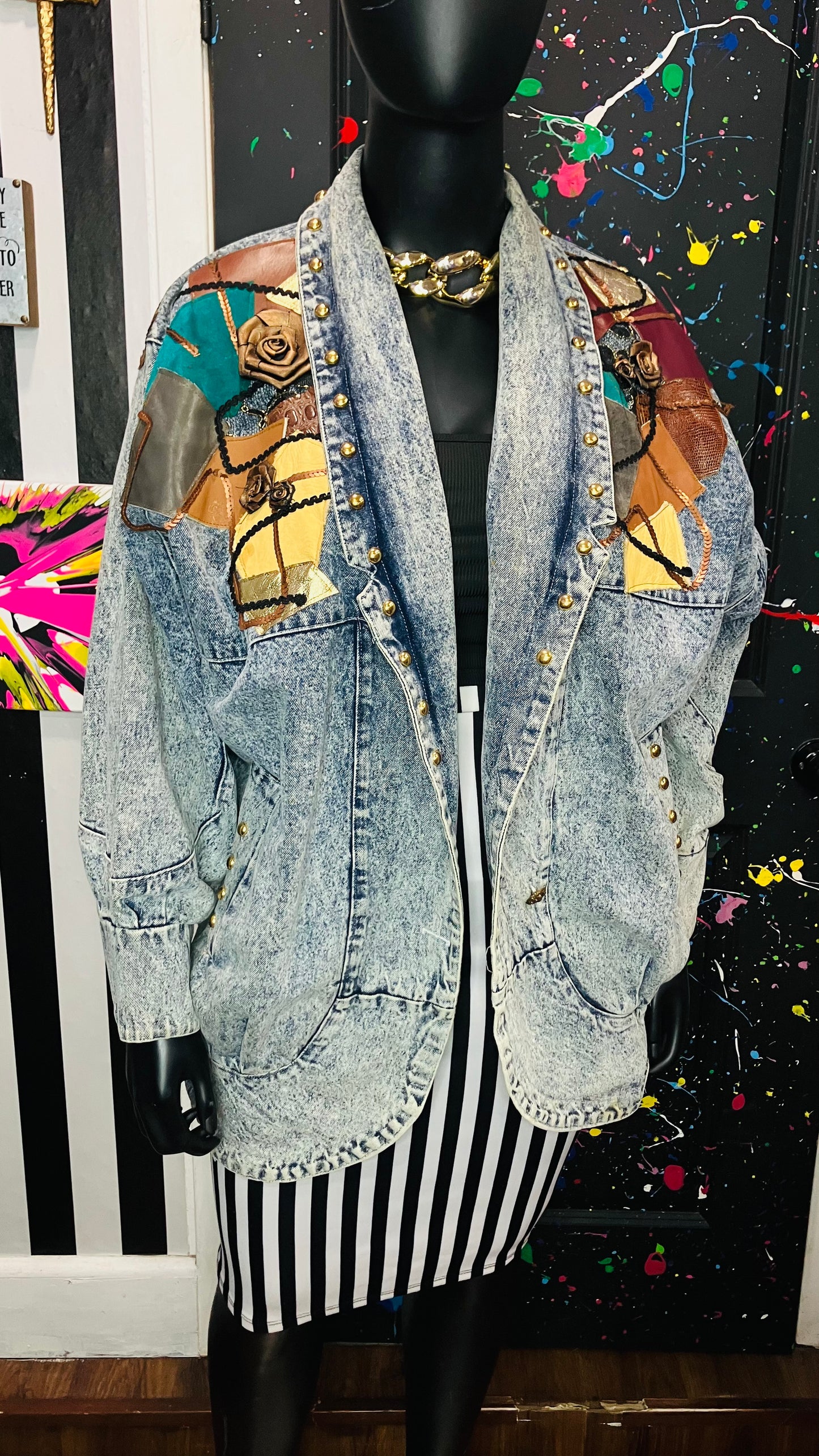 Vintage Studded Denim Coat (20)