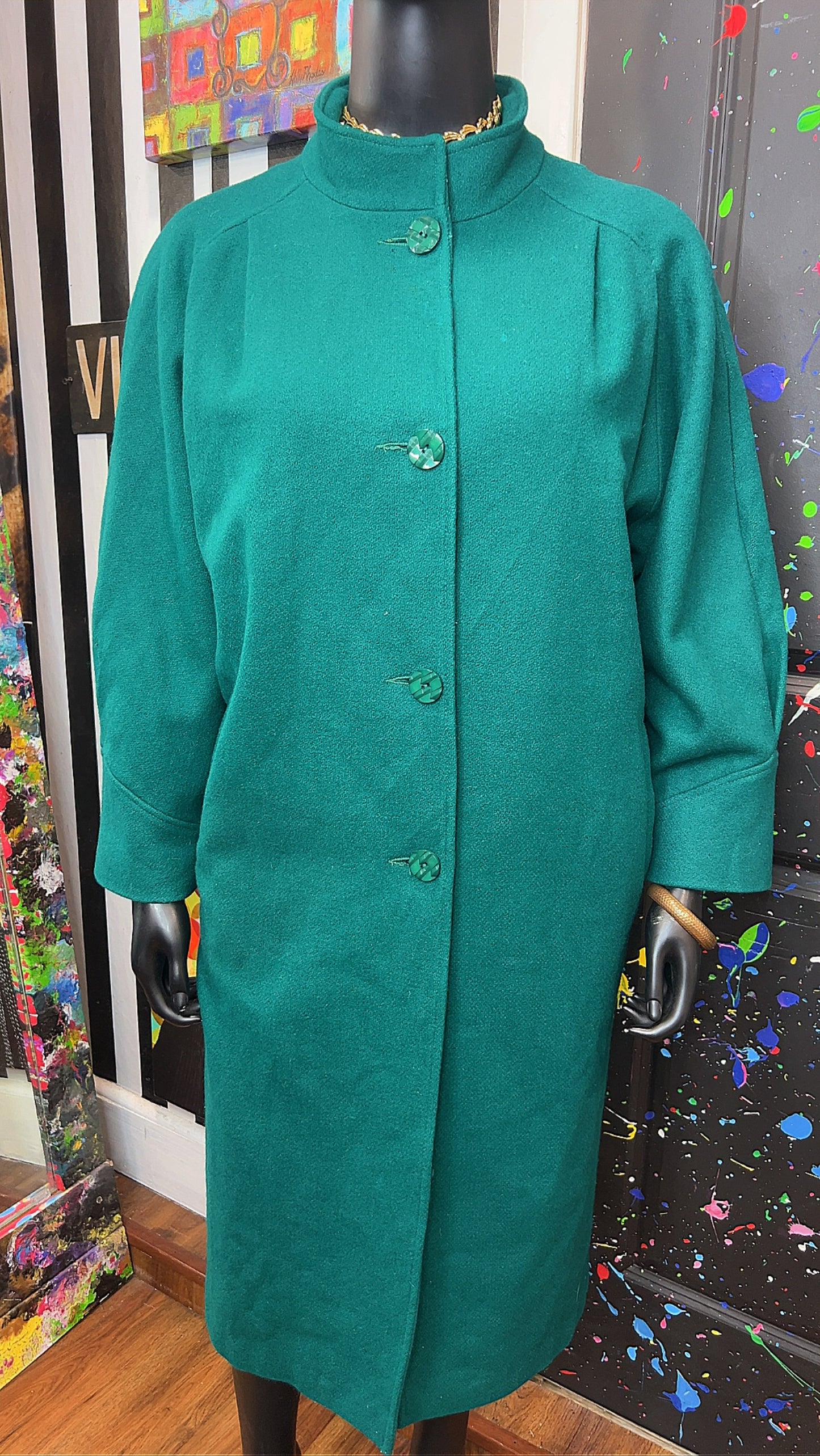 Vintage Green Wool Coat (18)