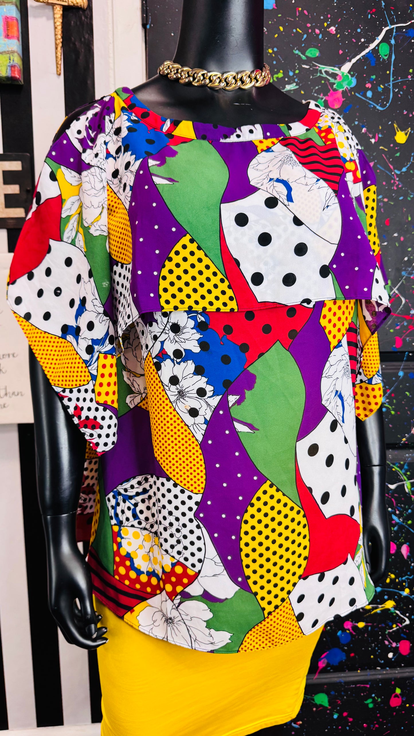 Ashley Stewart Funky Polka Dot Blouse (22/24W)