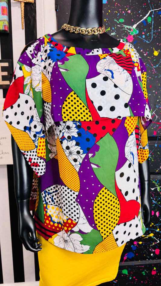Ashley Stewart Funky Polka Dot Blouse (22/24W)