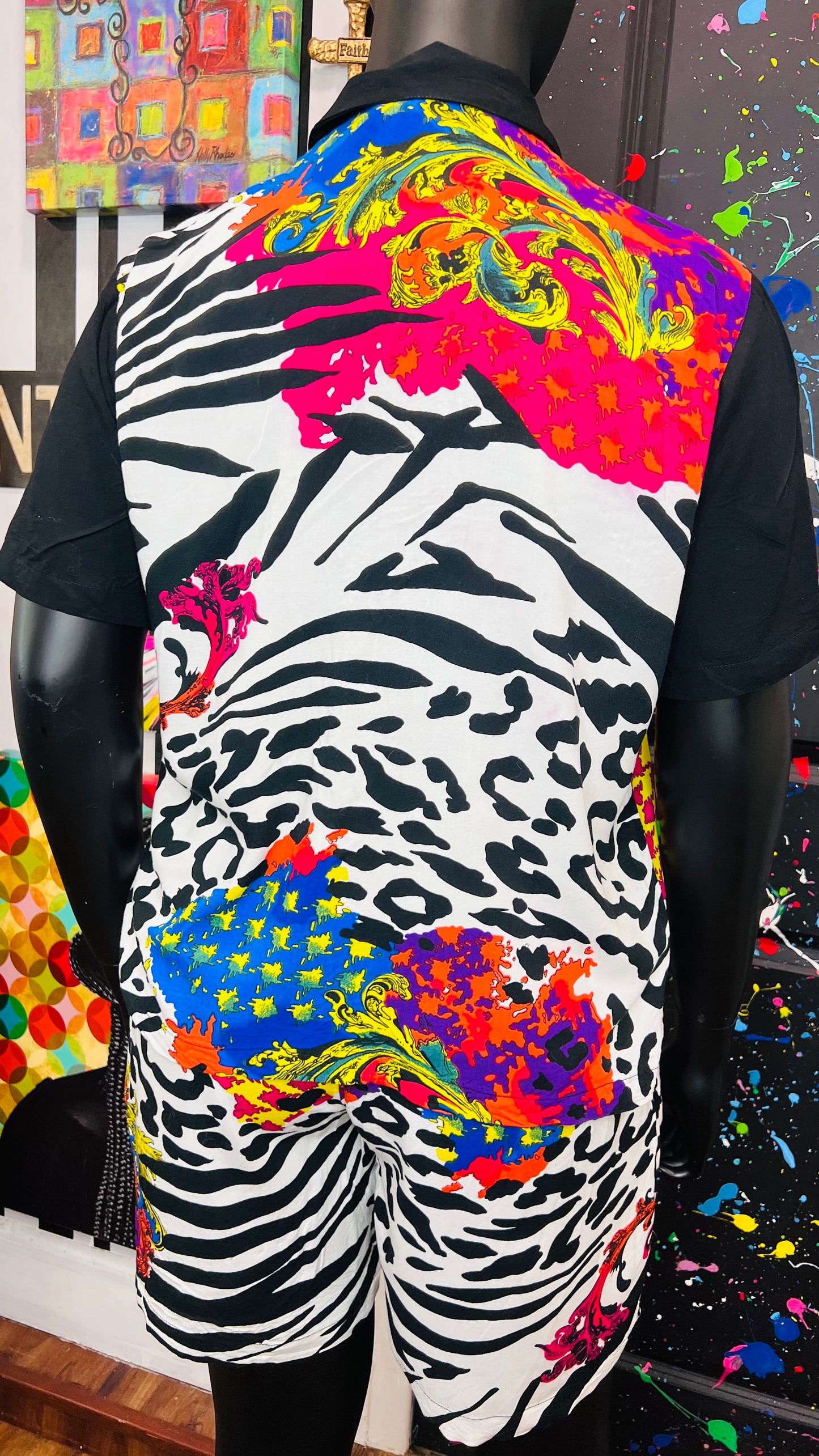 Vintage Rayon Abstract Short Set (14)
