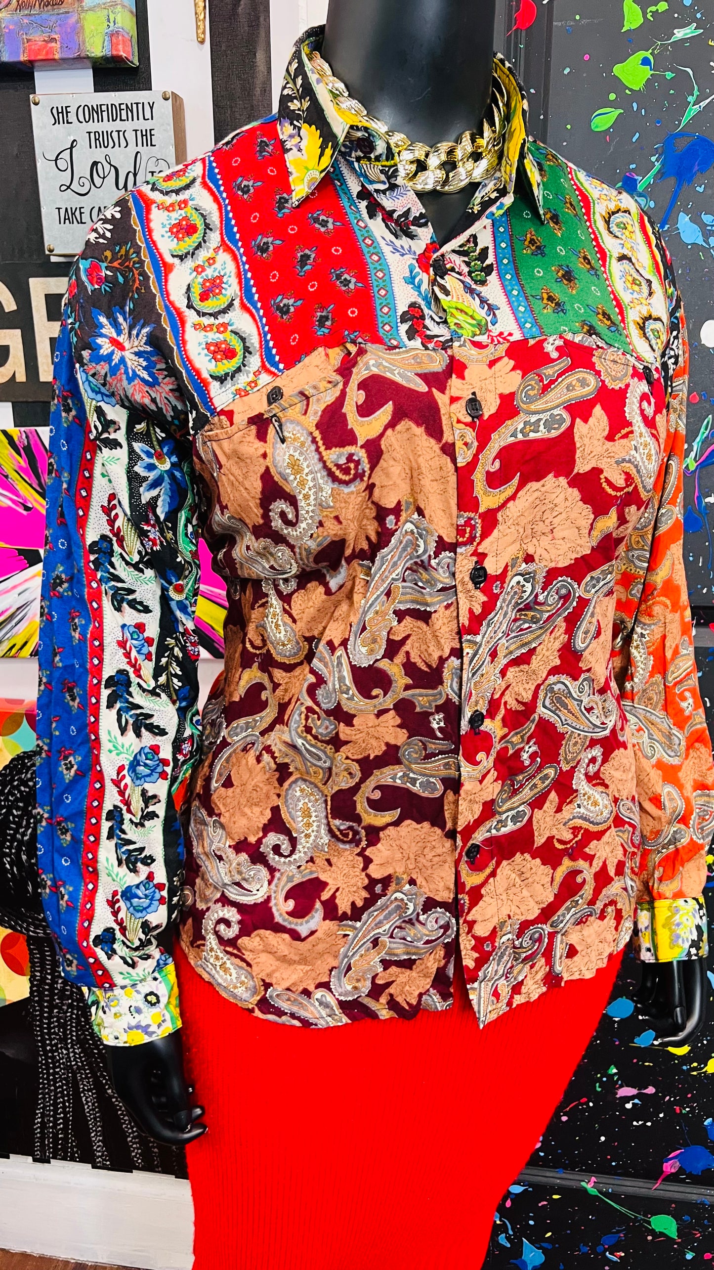 Vintage Rayon MixPrint Blouse (20)