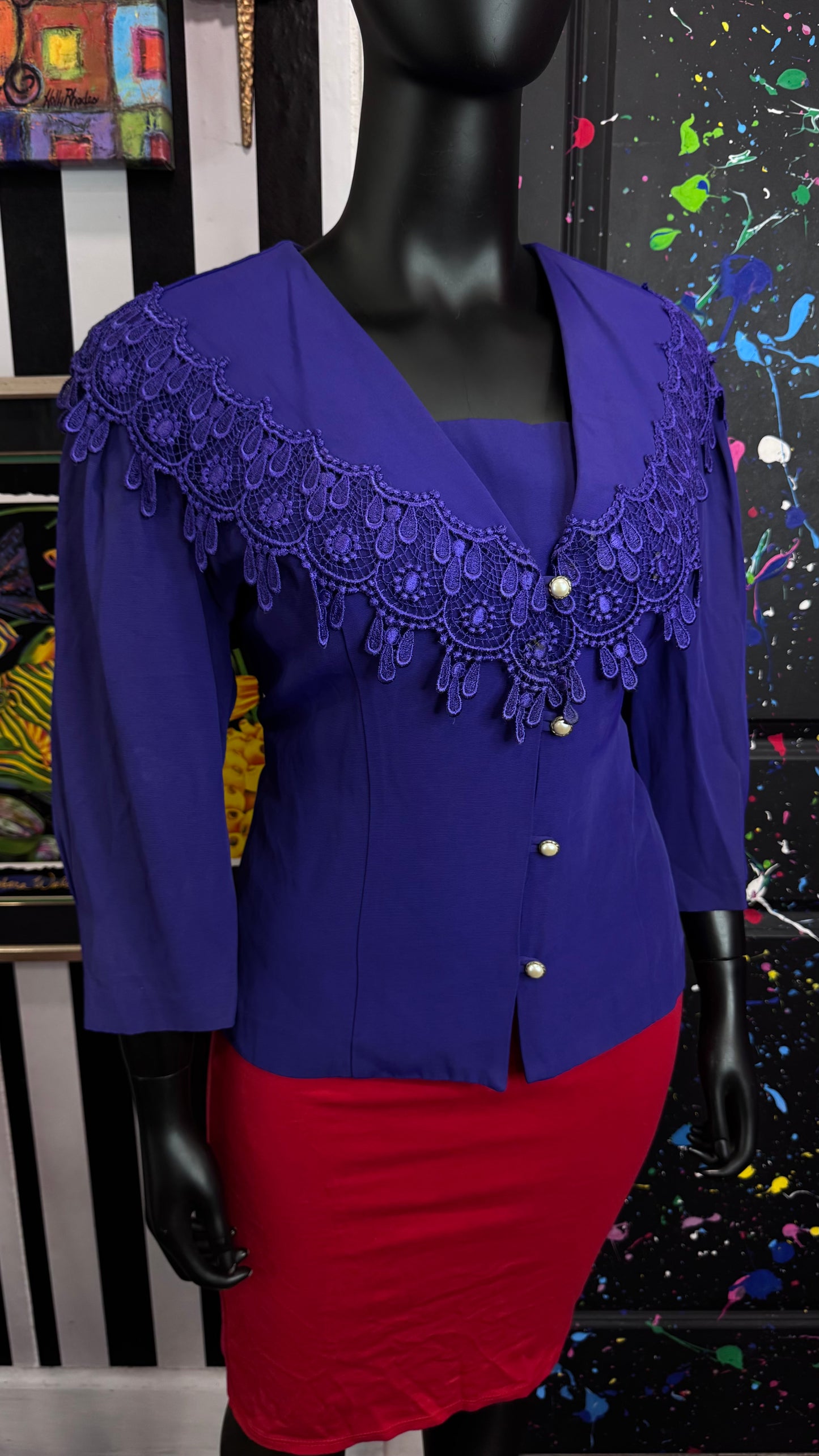Vintage Purple Lace Blouse (22)