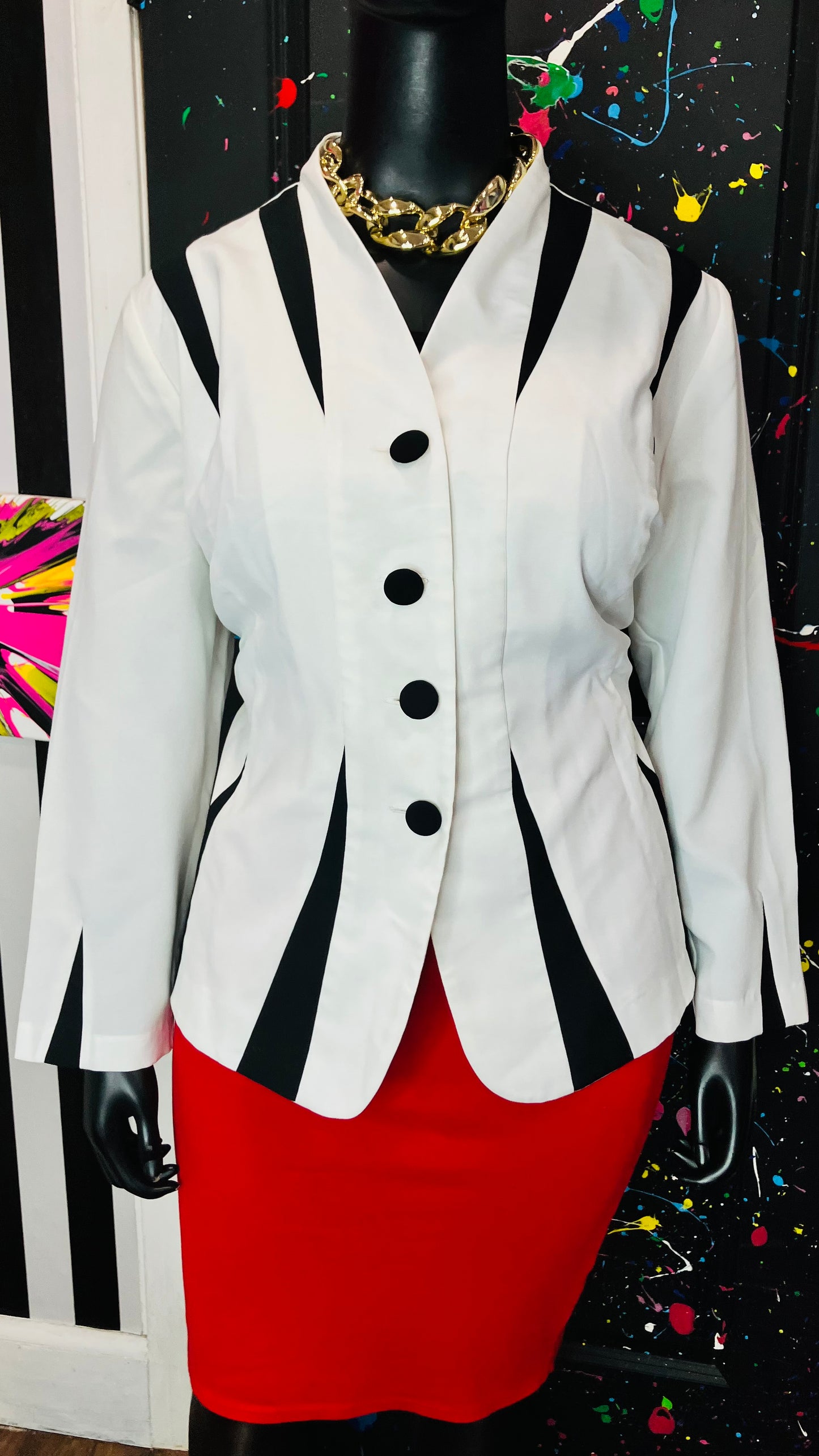 Vintage Black & White Blazer (24WP)