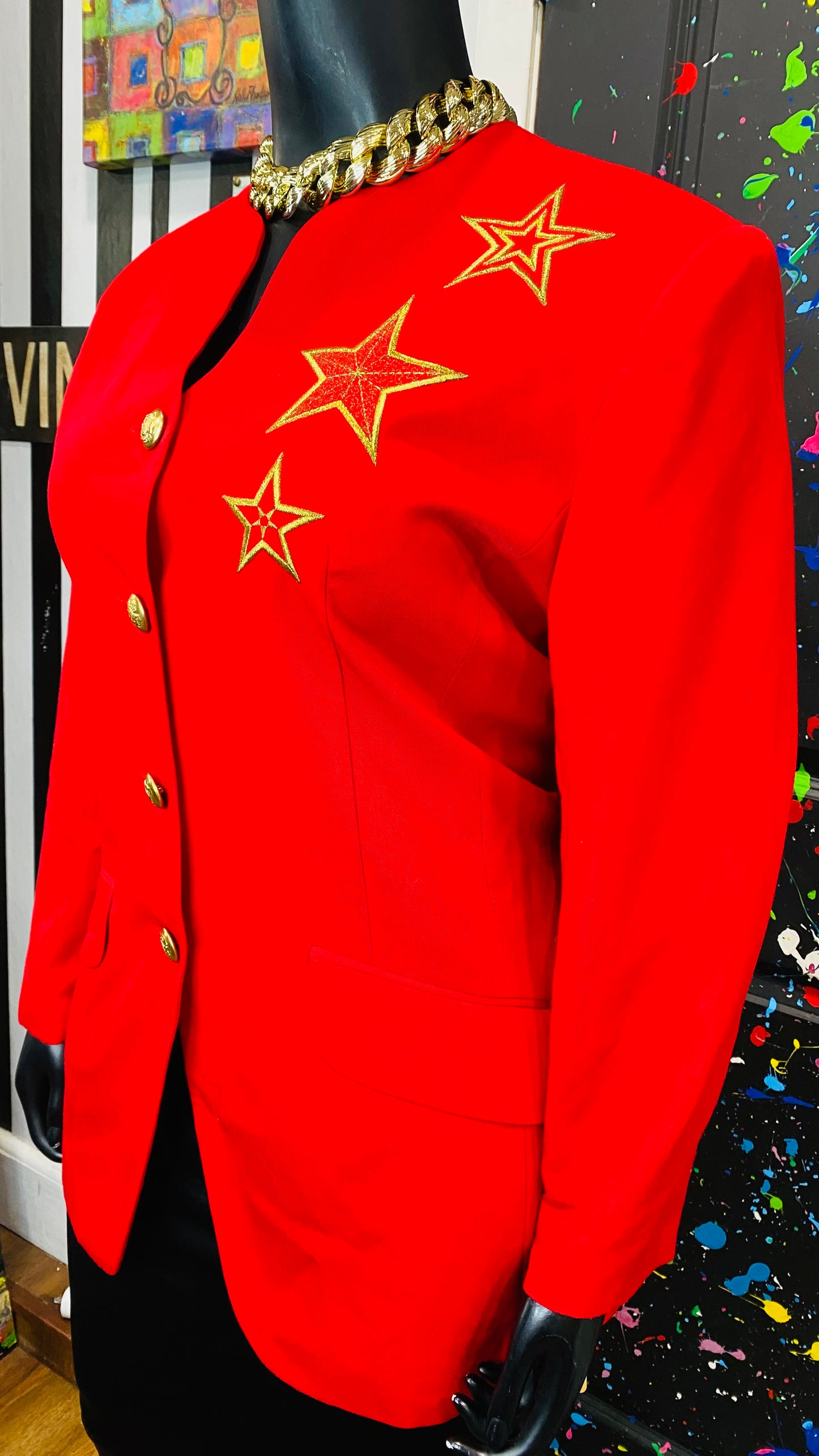 Vintage Red Blazer w/ God Star (22)