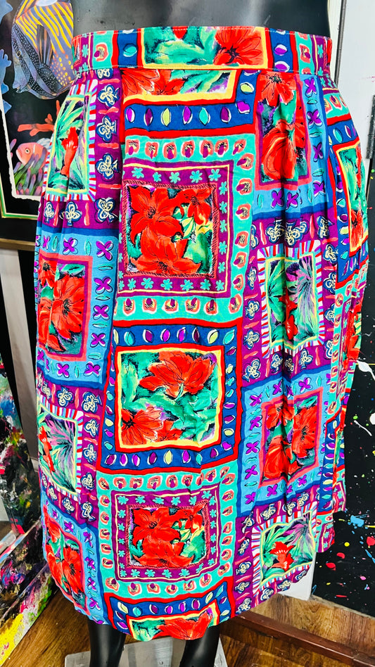 Vintage Rayon Abstract Skirt (16)