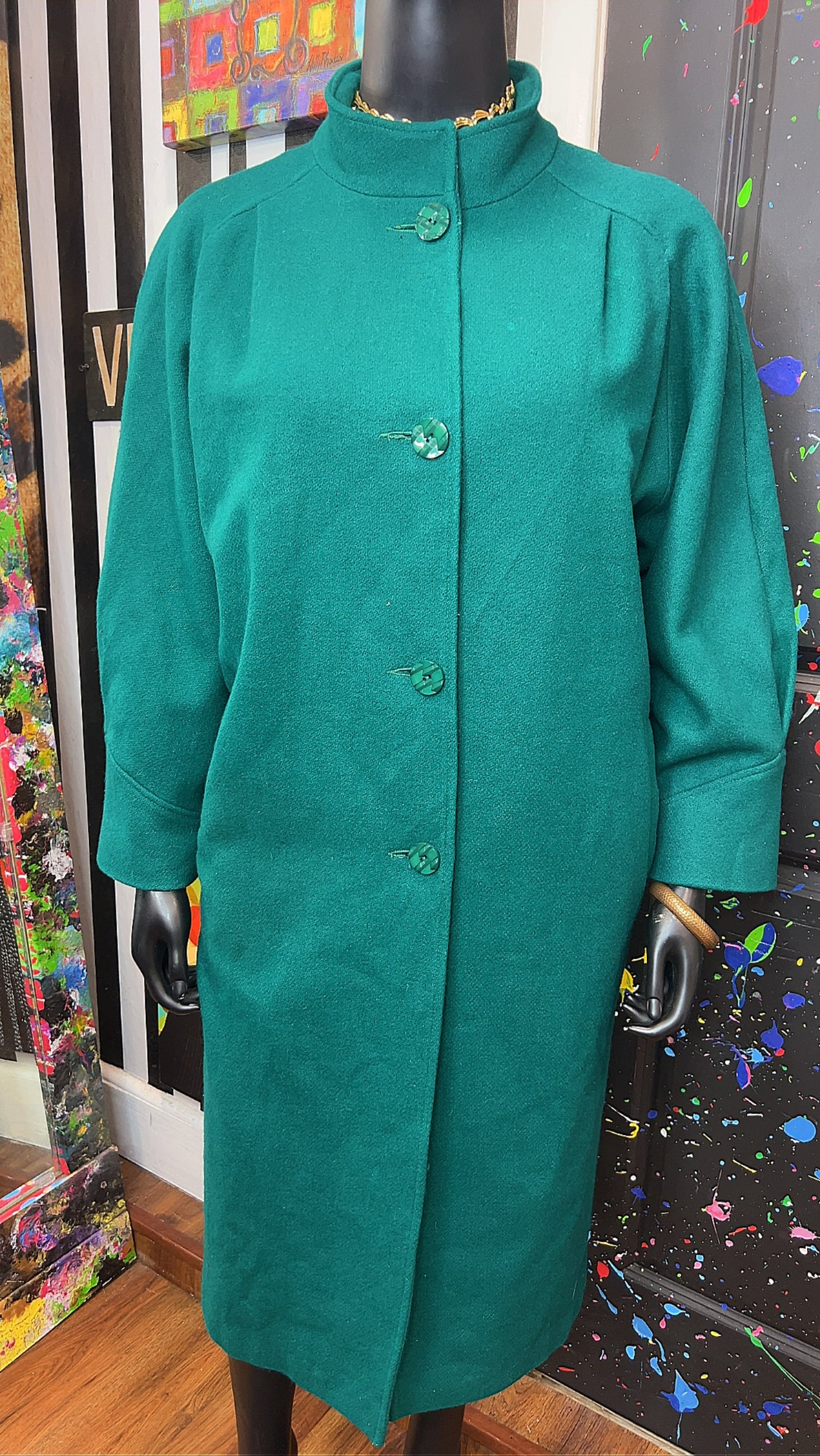 Vintage Green Wool Coat (18)