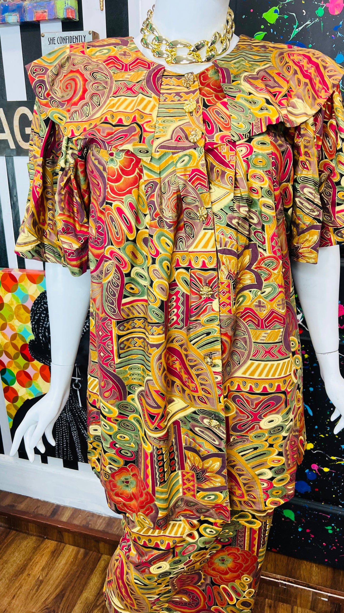 Vintage Traditional African Skirt Set (14/16)