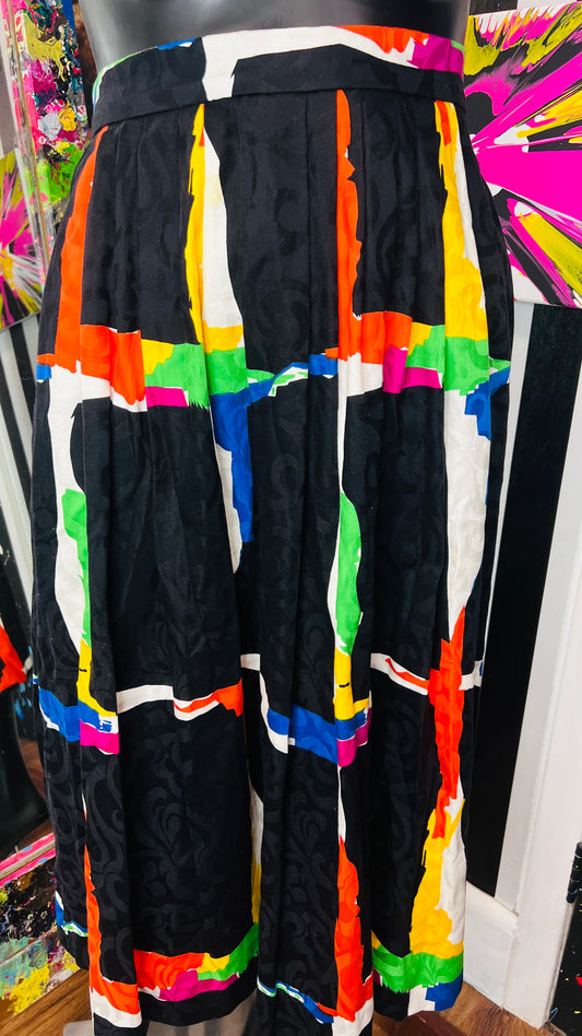 Vintage Color Block Skirt (12)