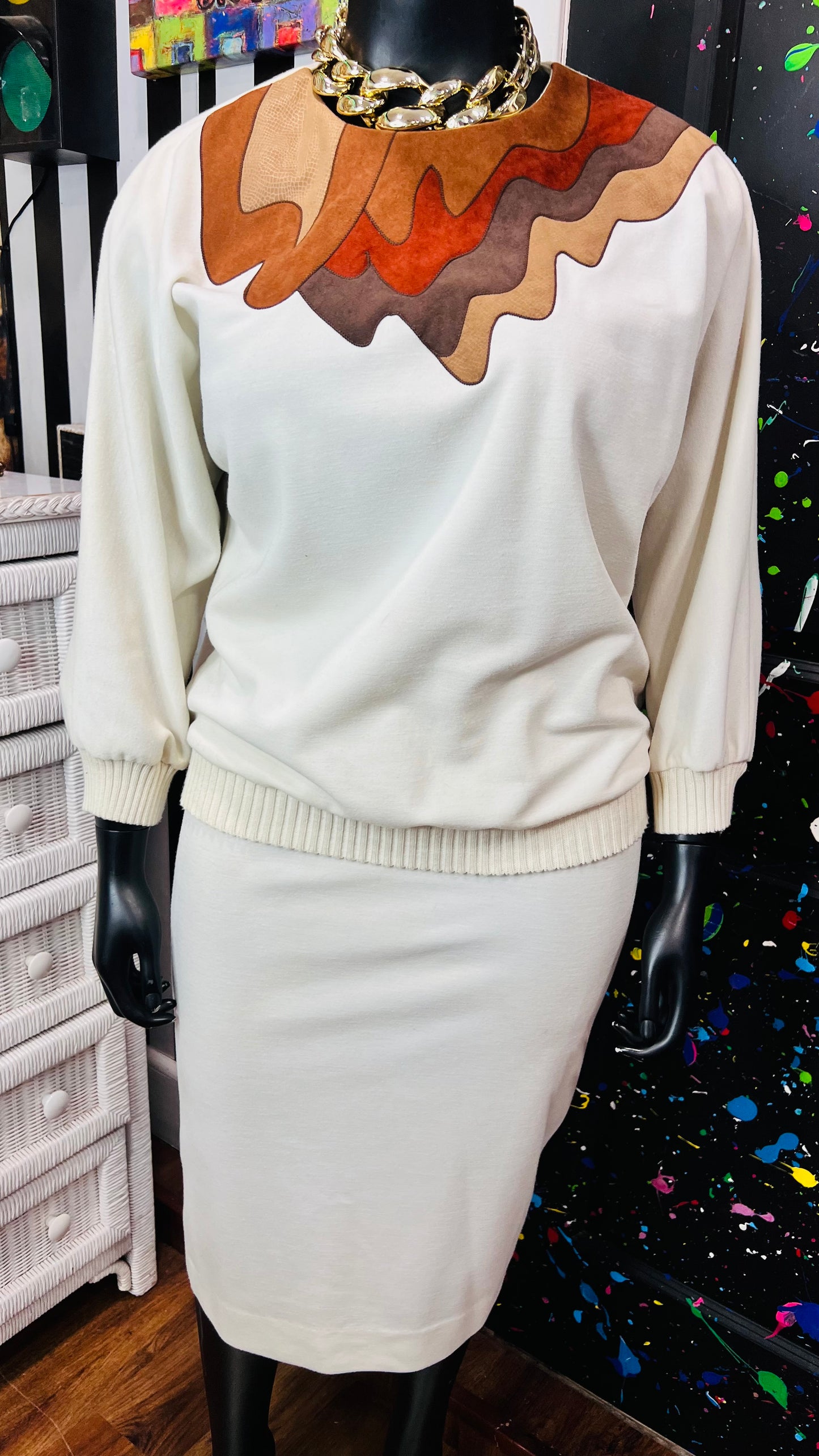 Vintage Leslie Fay Sweater Skirt Set (18)