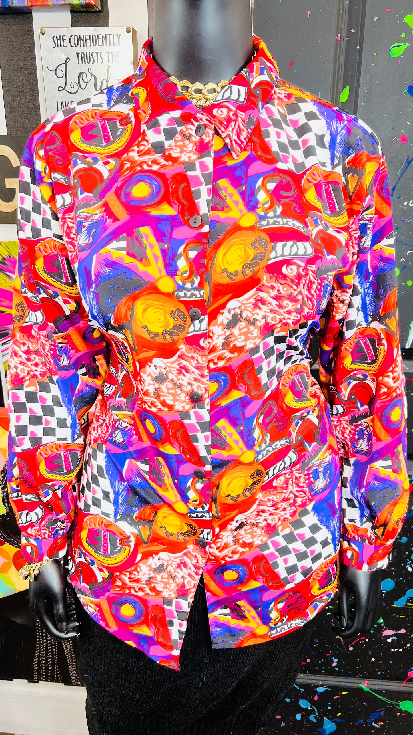 Vintage 80s Funky Blouse (18)