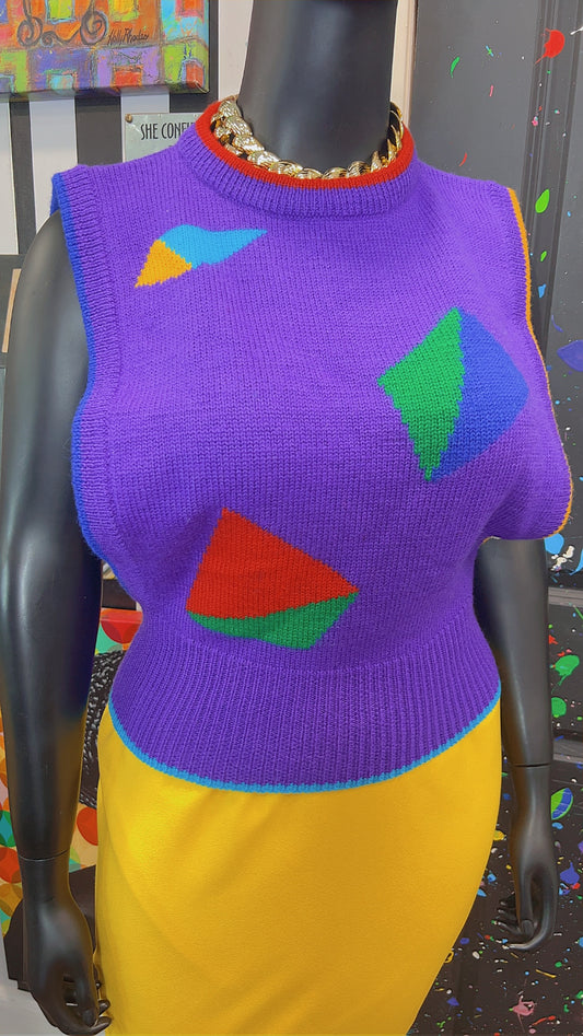 Vintage Color Block Sweater Vest (16)