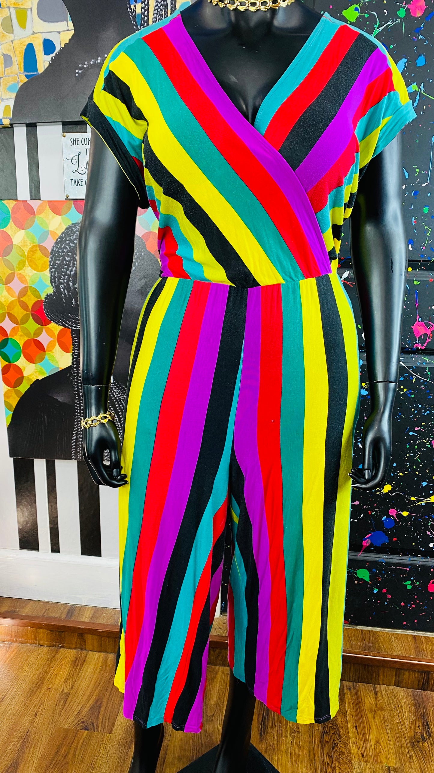 Spense Color Striped Jumpsuit