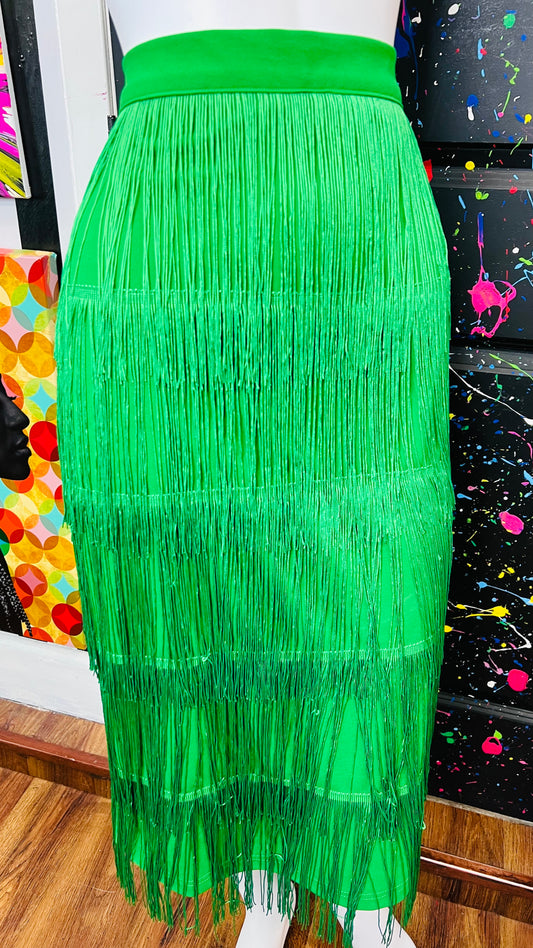 Green Fringe Skirt (14)