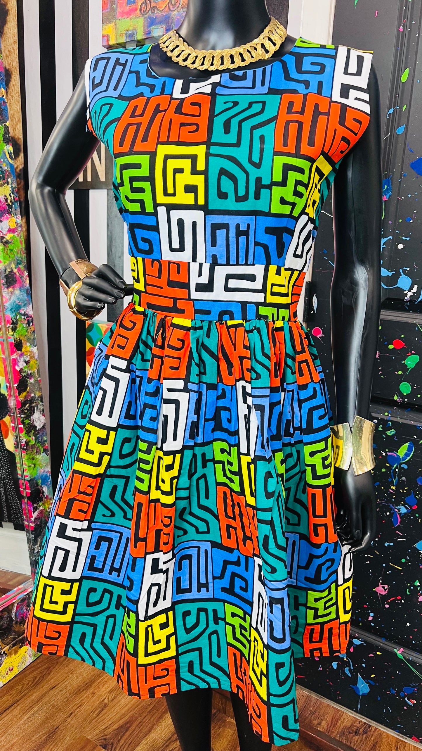 African Cotton Dress Handmade (12)