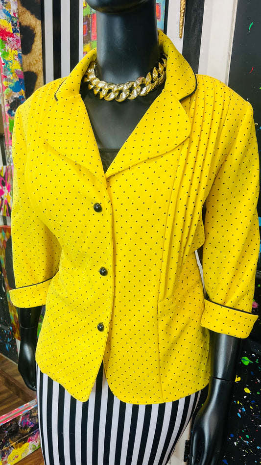 Vintage Yellow and Black Blazer (26W)