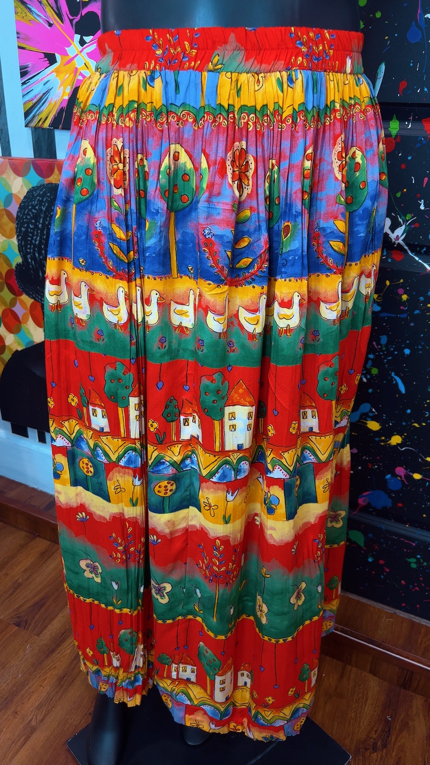 Vintage Rayon ‘Neighborhood’ Skirt (18/20)